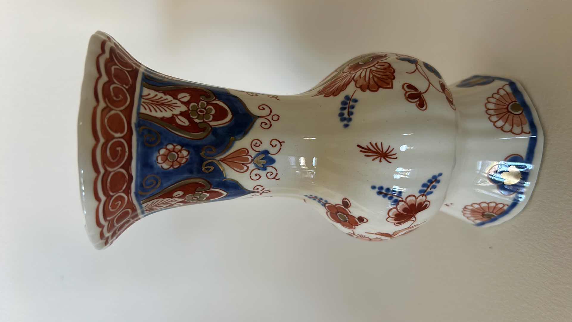 Photo 1 of ROYAL DELFT PORCELAIN VASE WITH STAMPED & NUMBERED. H6”