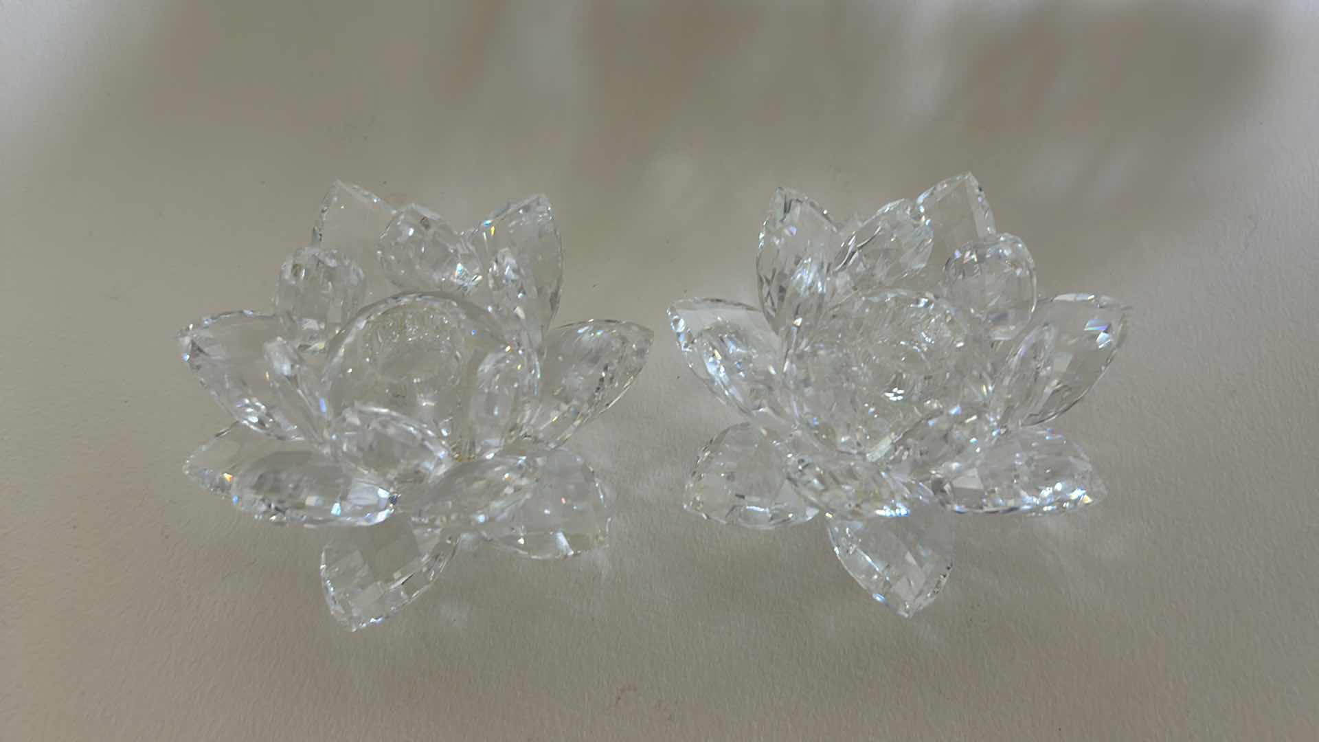 Photo 1 of 2 SWAROVSKI CRYSTAL LILY CANDLE HOLDERS