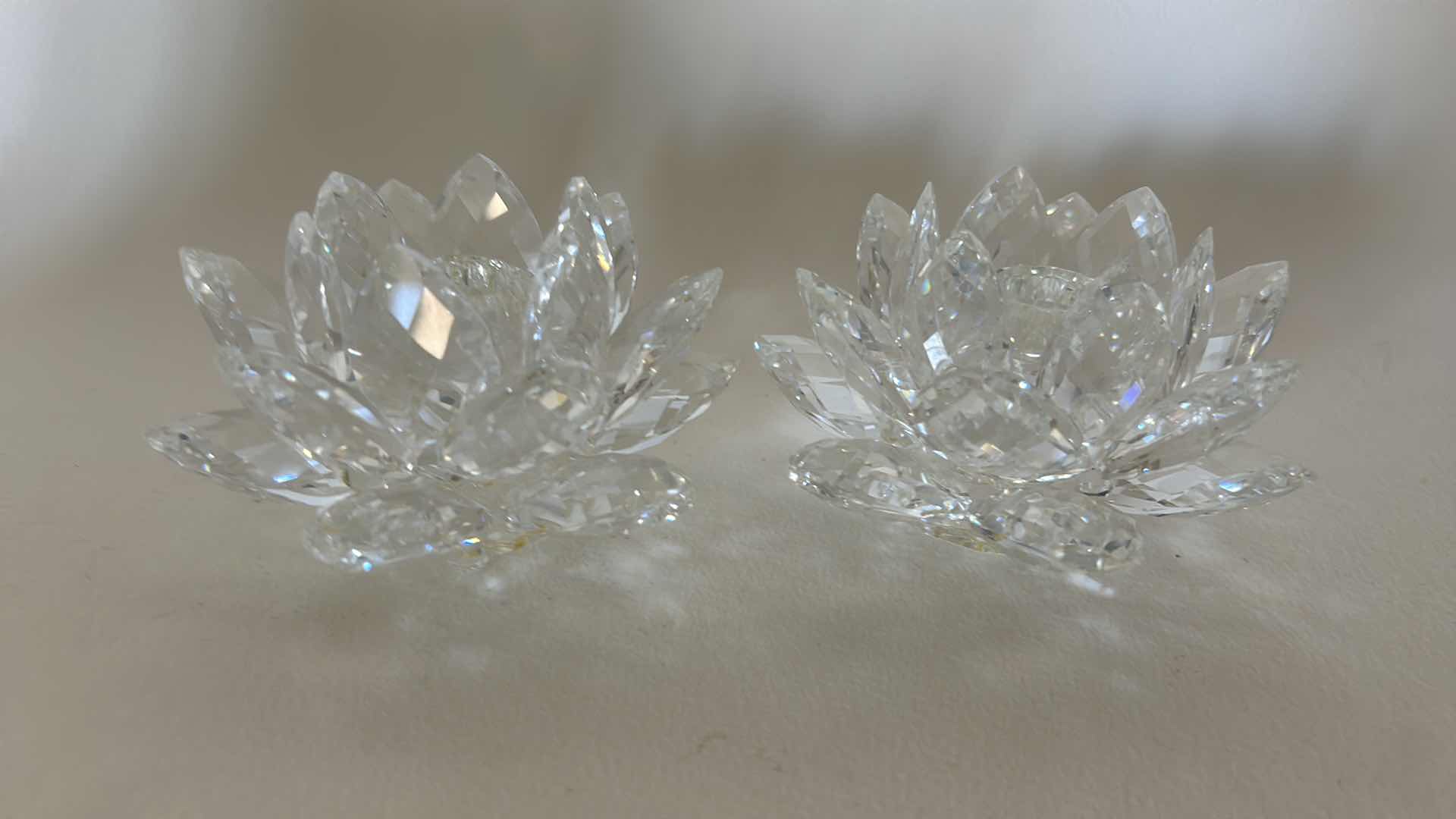 Photo 1 of 2 SWAROVSKI CRYSTAL LILY CANDLE HOLDERS