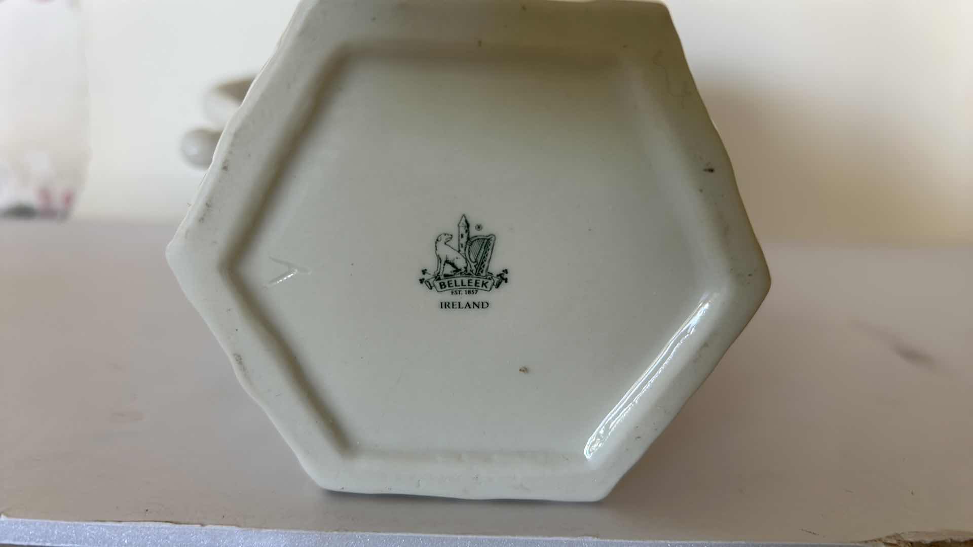 Photo 1 of H10” BELLEEK IRELAND PORCELAIN PITCHER