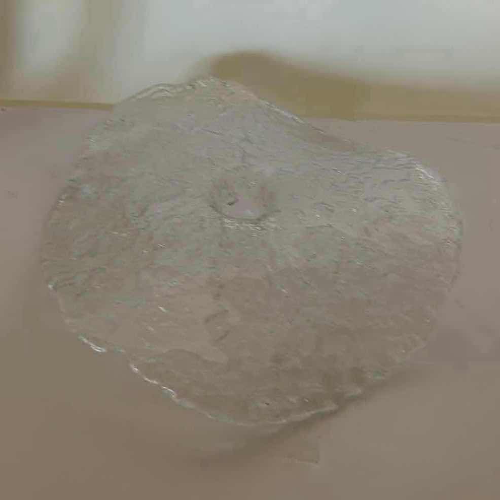 Photo 1 of PUKEBERG SWEDEN GLACIAL GLASS CANDLE HOLDER 8” x H1”