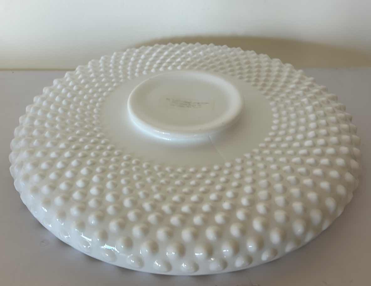 Photo 1 of HOBNAIL MILK GLASS CHIP AND DIP DISH 12.5” ROUND