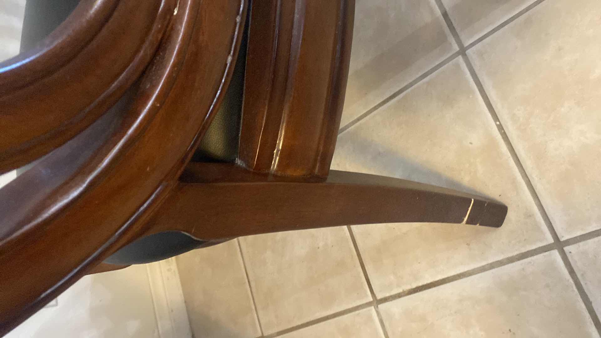 Photo 7 of 1990’s REGENCY STYLE WOOD & BONDED LEATHER ARM CHAIR