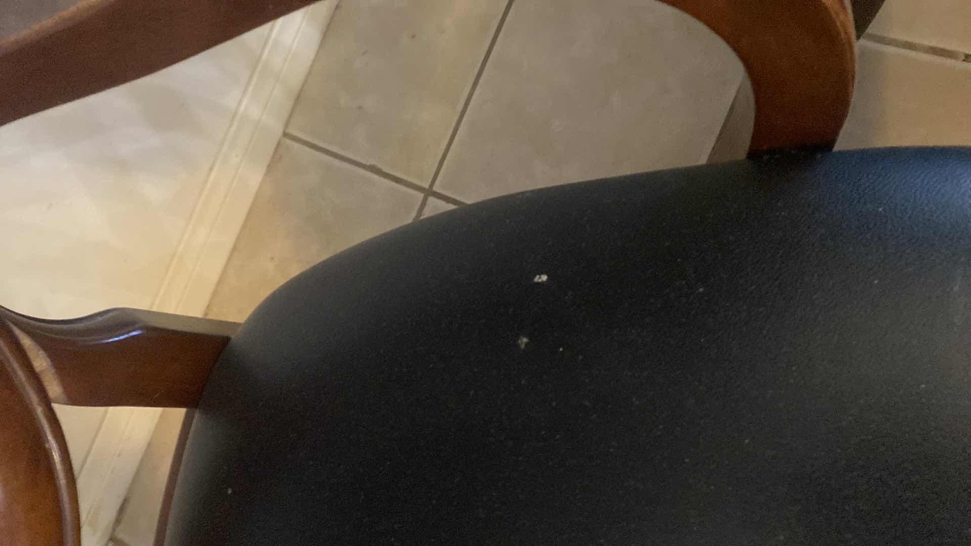 Photo 4 of 1990’s REGENCY STYLE WOOD & BONDED LEATHER ARM CHAIR