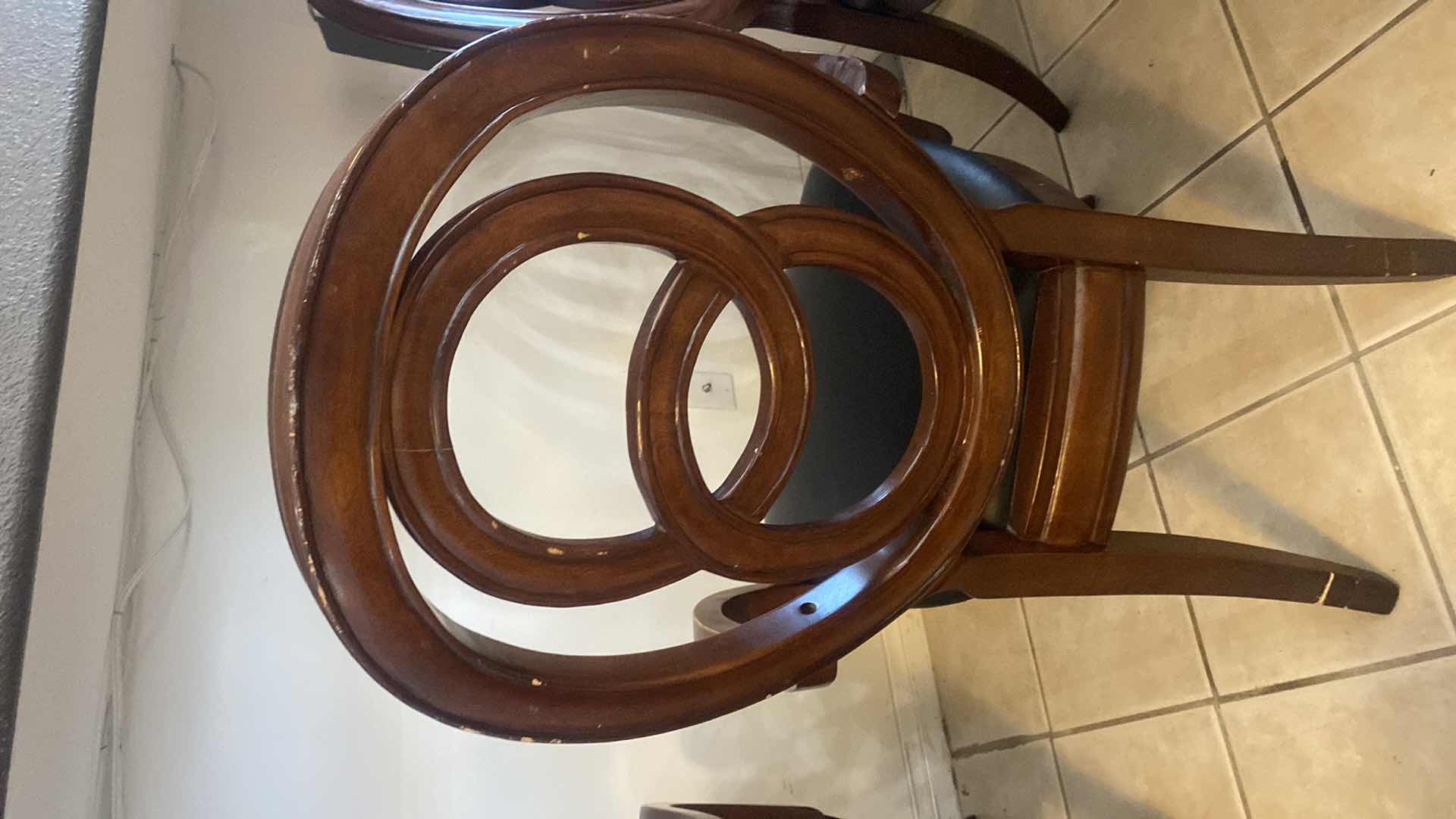 Photo 6 of 1990’s REGENCY STYLE WOOD & BONDED LEATHER ARM CHAIR