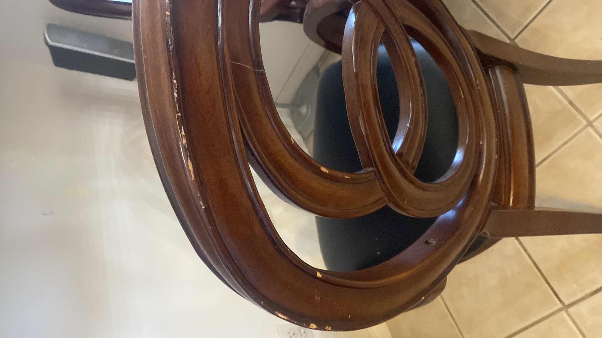 Photo 8 of 1990’s REGENCY STYLE WOOD & BONDED LEATHER ARM CHAIR