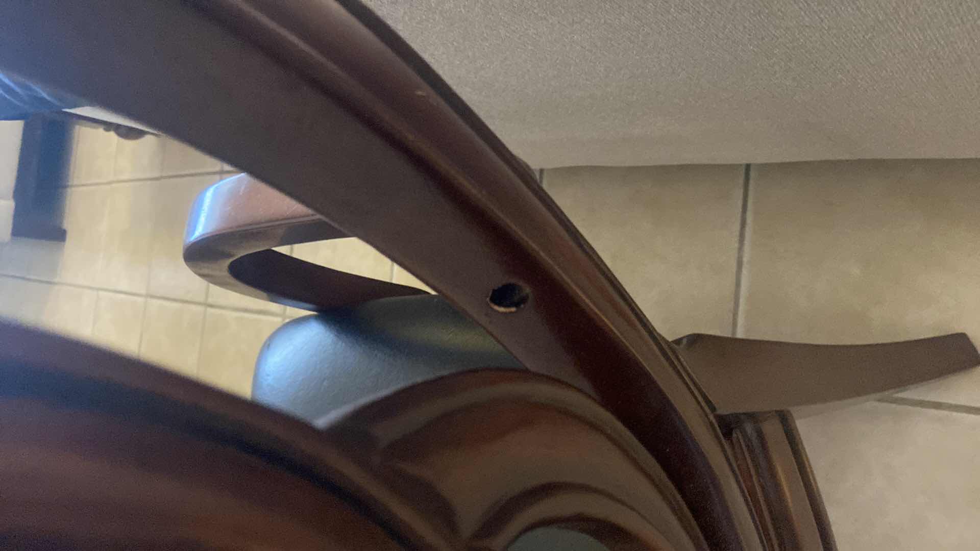 Photo 7 of 1990’s REGENCY STYLE WOOD & BONDED LEATHER ARM CHAIR