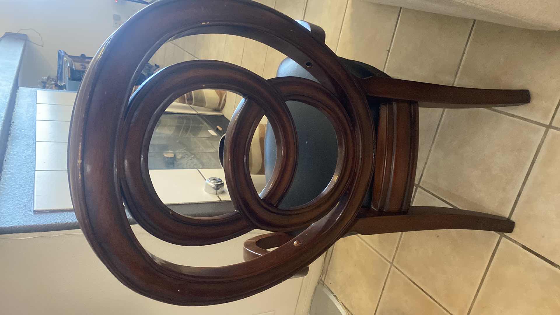 Photo 6 of 1990’s REGENCY STYLE WOOD & BONDED LEATHER ARM CHAIR