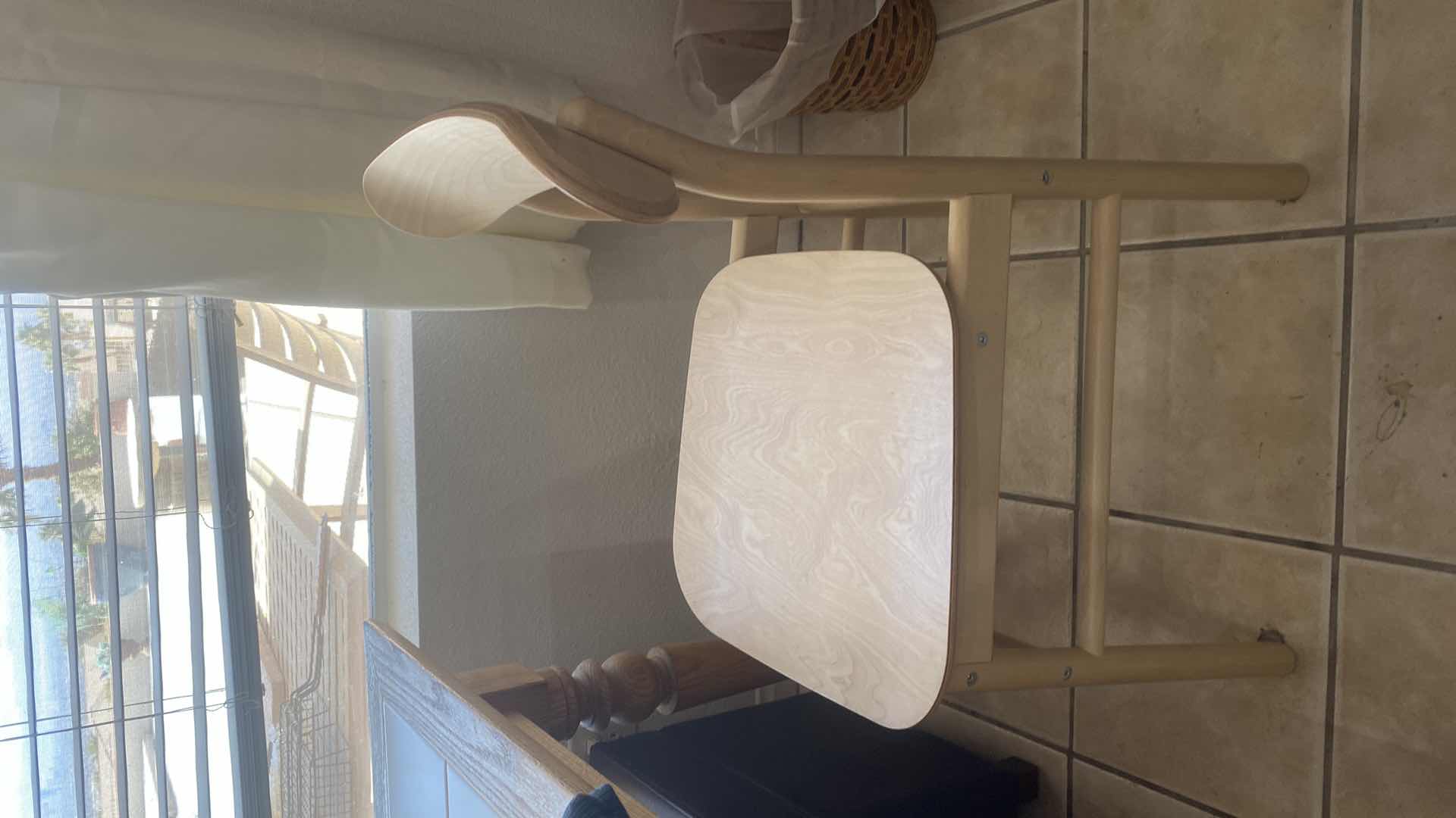 Photo 1 of 5 PIECE INFORMAL DINING OAK TABLE WITH TILE TOP & 4 MAPLE CHAIRS 53 1/2” x 37 1/2“ H 29 1/2“