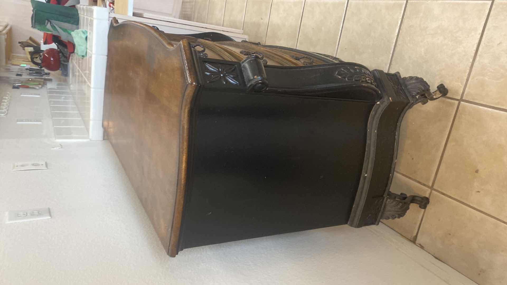 Photo 1 of 1990’s 4 DRAWER CHEST WITH ACANTHUS LEAF DETAIL 39” x 19” H 35 1/2”