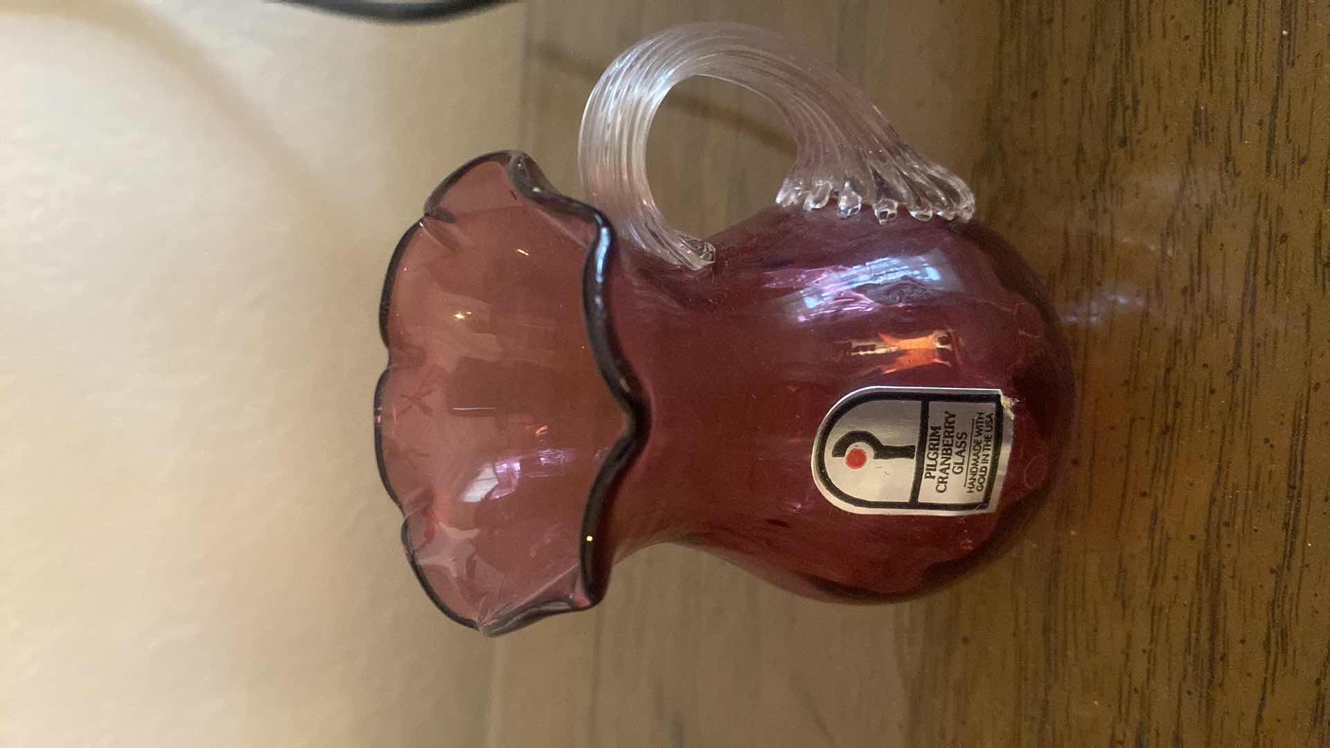 Photo 3 of 3 PILGRIM CRANBERRY GLASS H4”