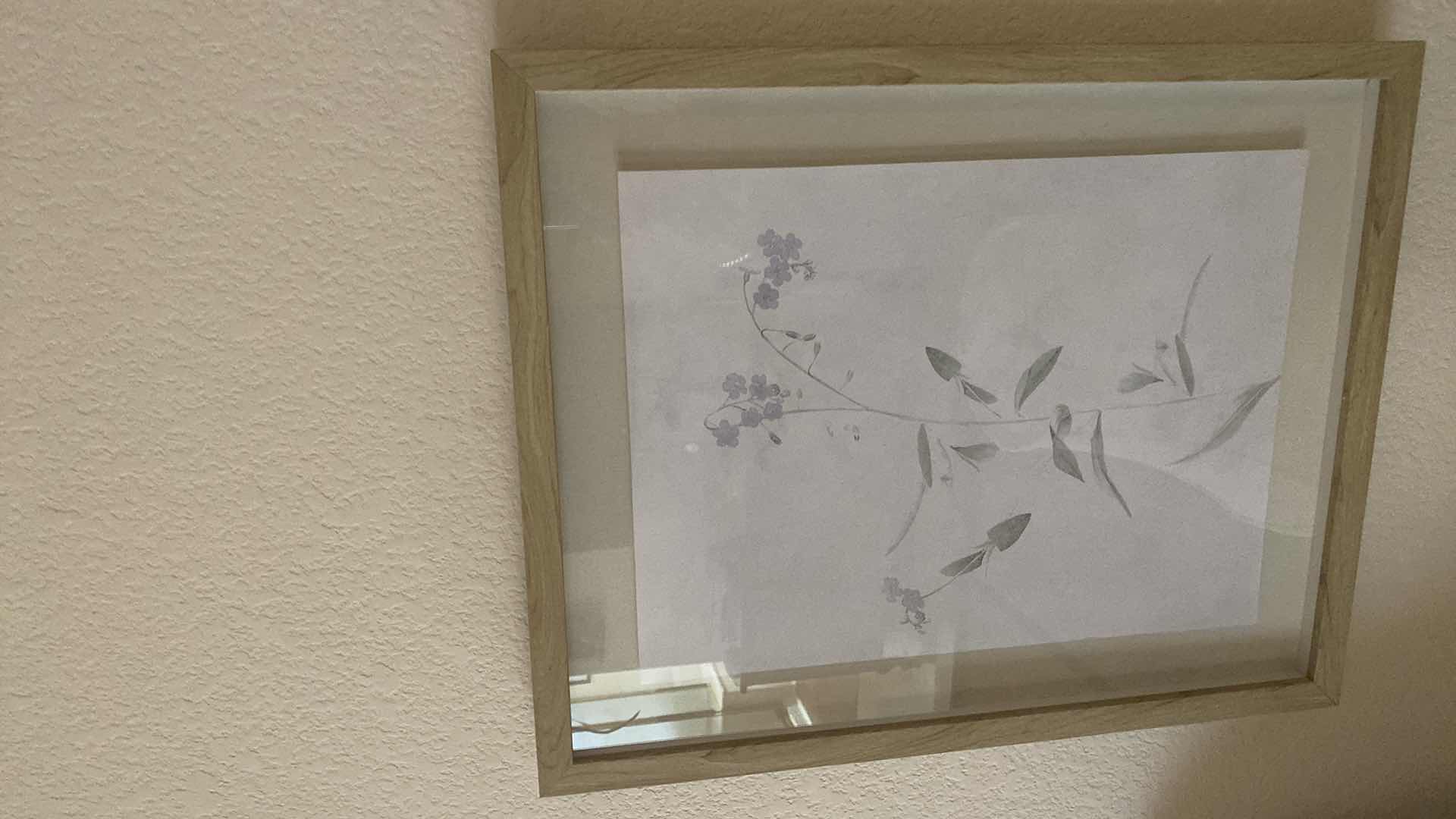 Photo 1 of 2 FRAMED TREE & FLORAL ARTWORK LARGEST 27 1/2” x 27 1/2”