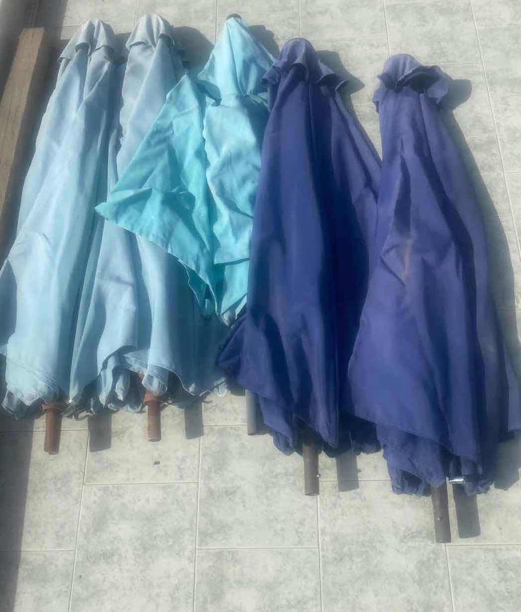 Photo 5 of 11 BLUE OUTDOOR UMBRELLAS - some bottom poles missing