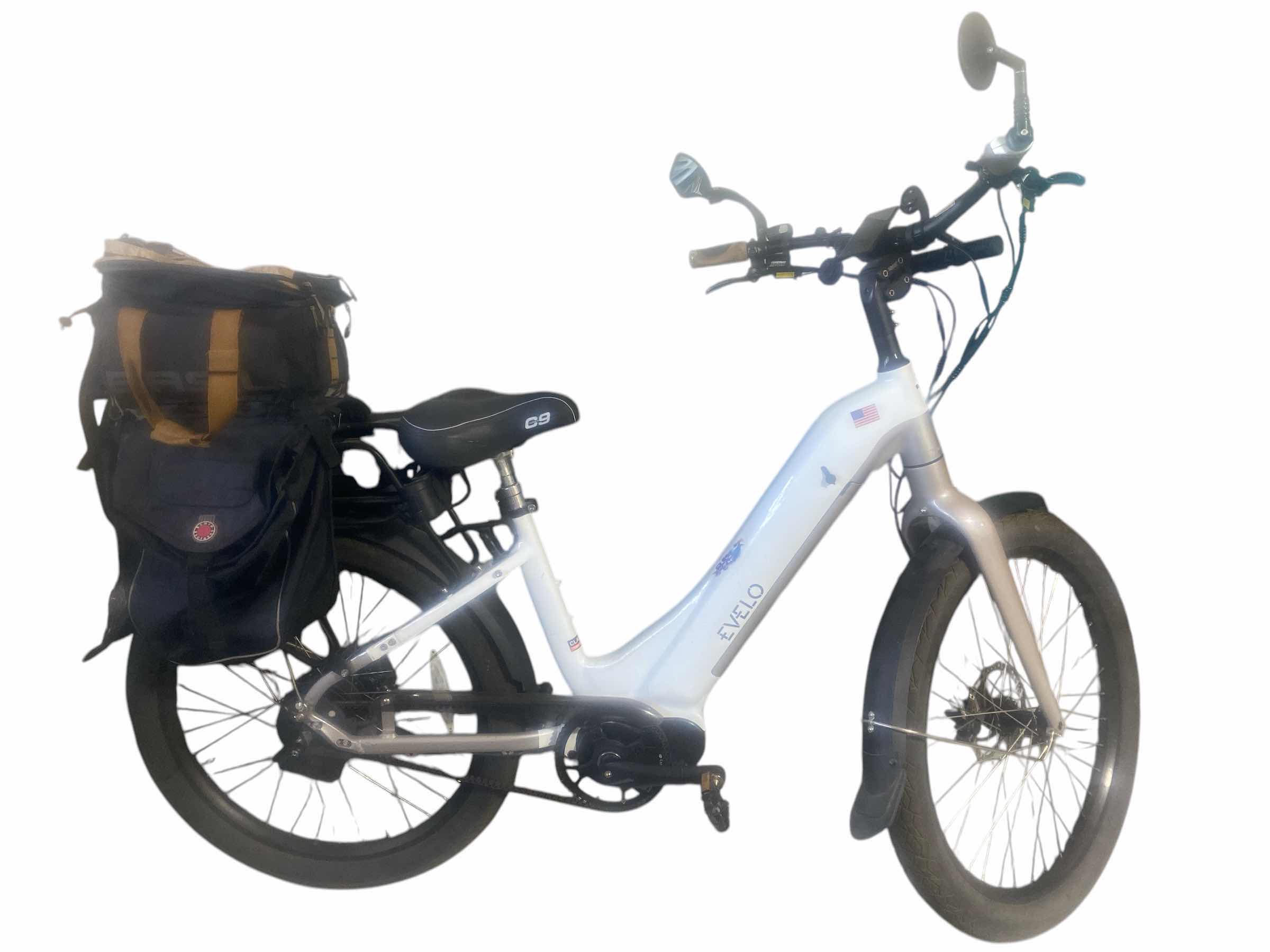 Photo 1 of EVELO ELECTRIC BIKE WITH EXTRA BATTERY & SADDLE BAGS (MORE AVAILABLE -CARGO TRAILER, BIKE RACK & ACCESSORIES SOLD SEPARATELY)