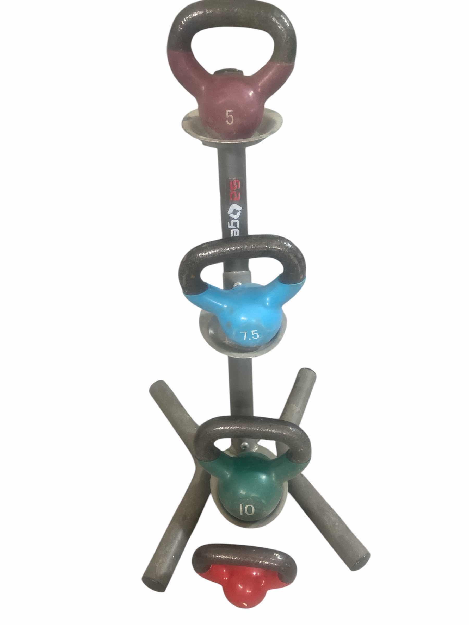 Photo 1 of 3 TIERED KETTLEBELL RACK WITH 4 KETTLEBELLS
