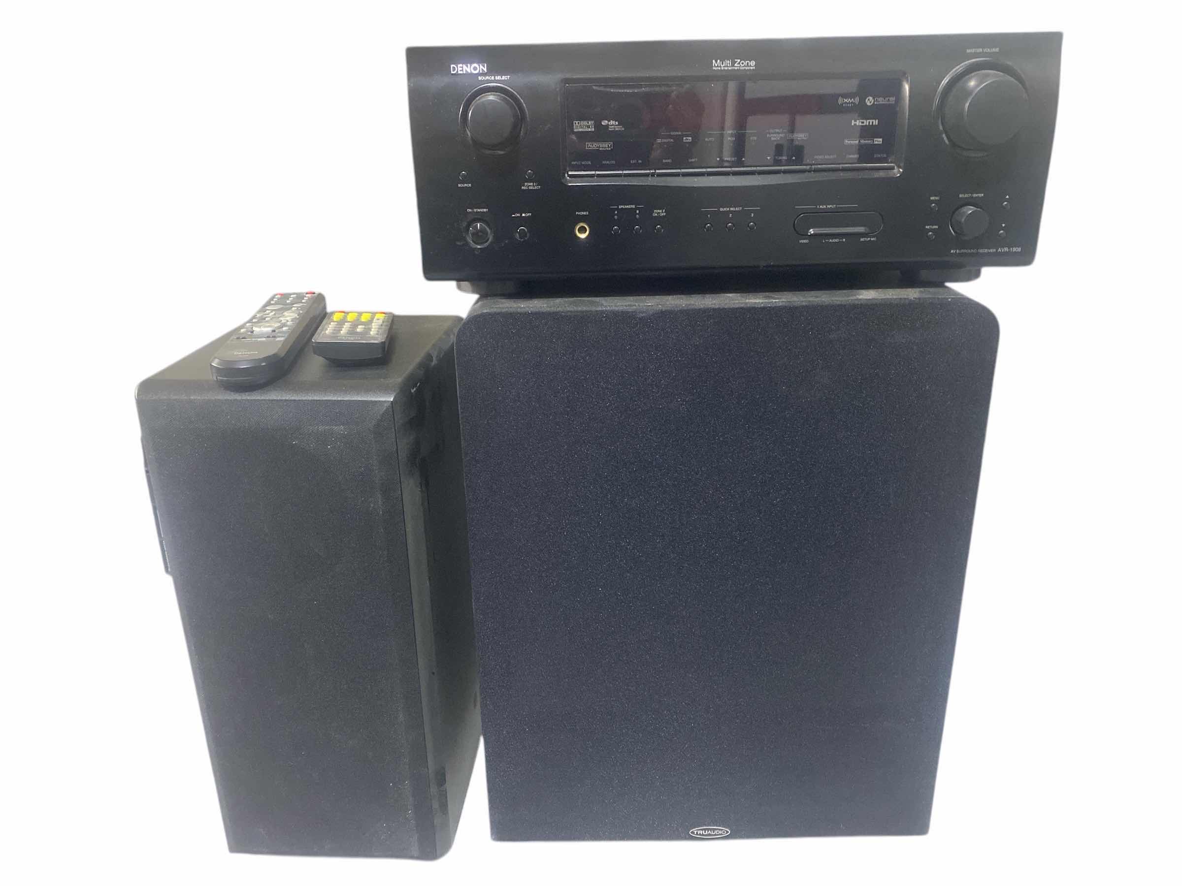 Photo 1 of DENON MULTI ZONE HOME ENTERTAINMENT COMPONENT WITH TRU AUDIO SUB WOOFER & SPEAKER