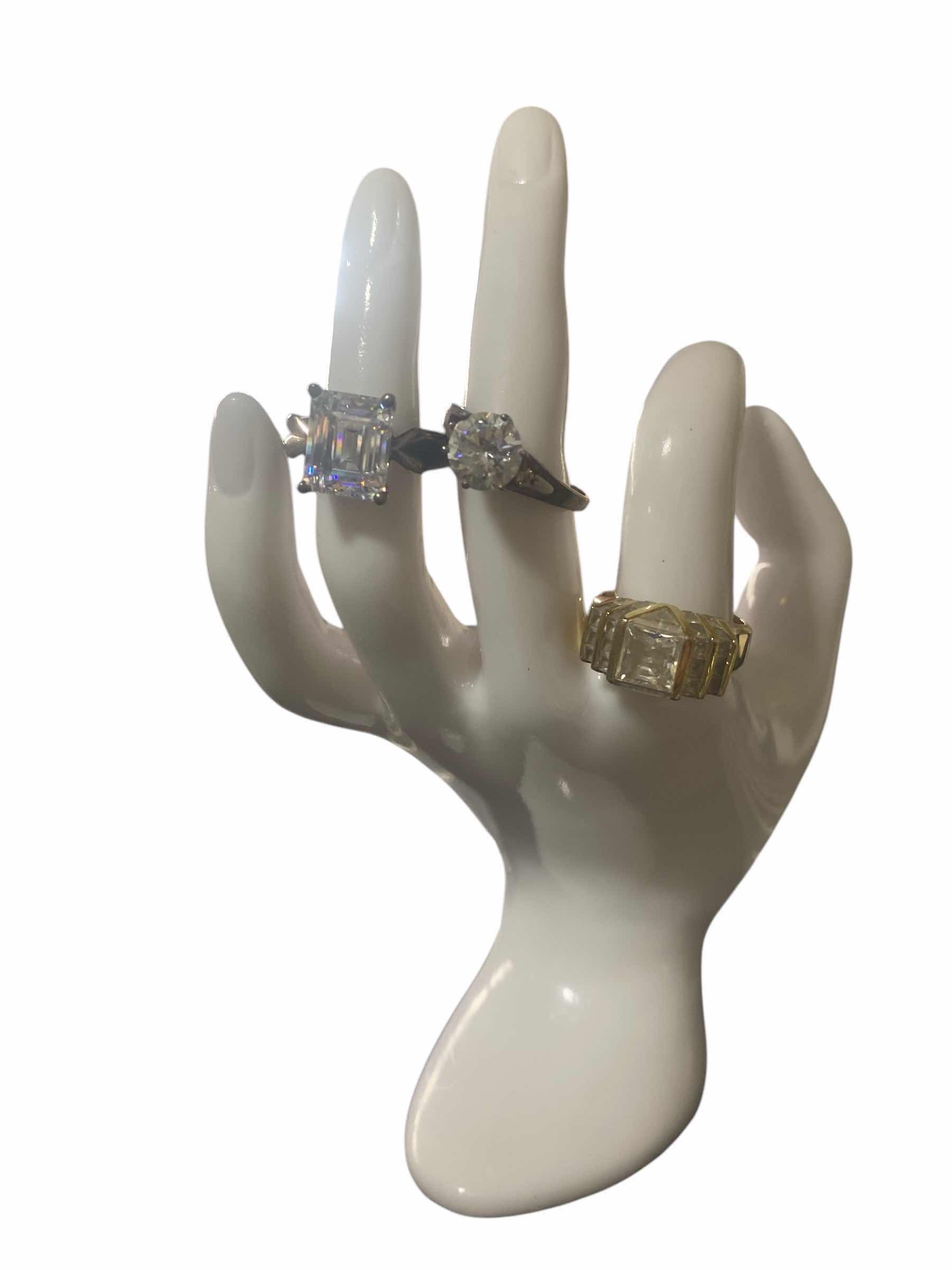 Photo 1 of 3 925 STERLING SILVER RINGS WITH FAUX STONES SIZE 10