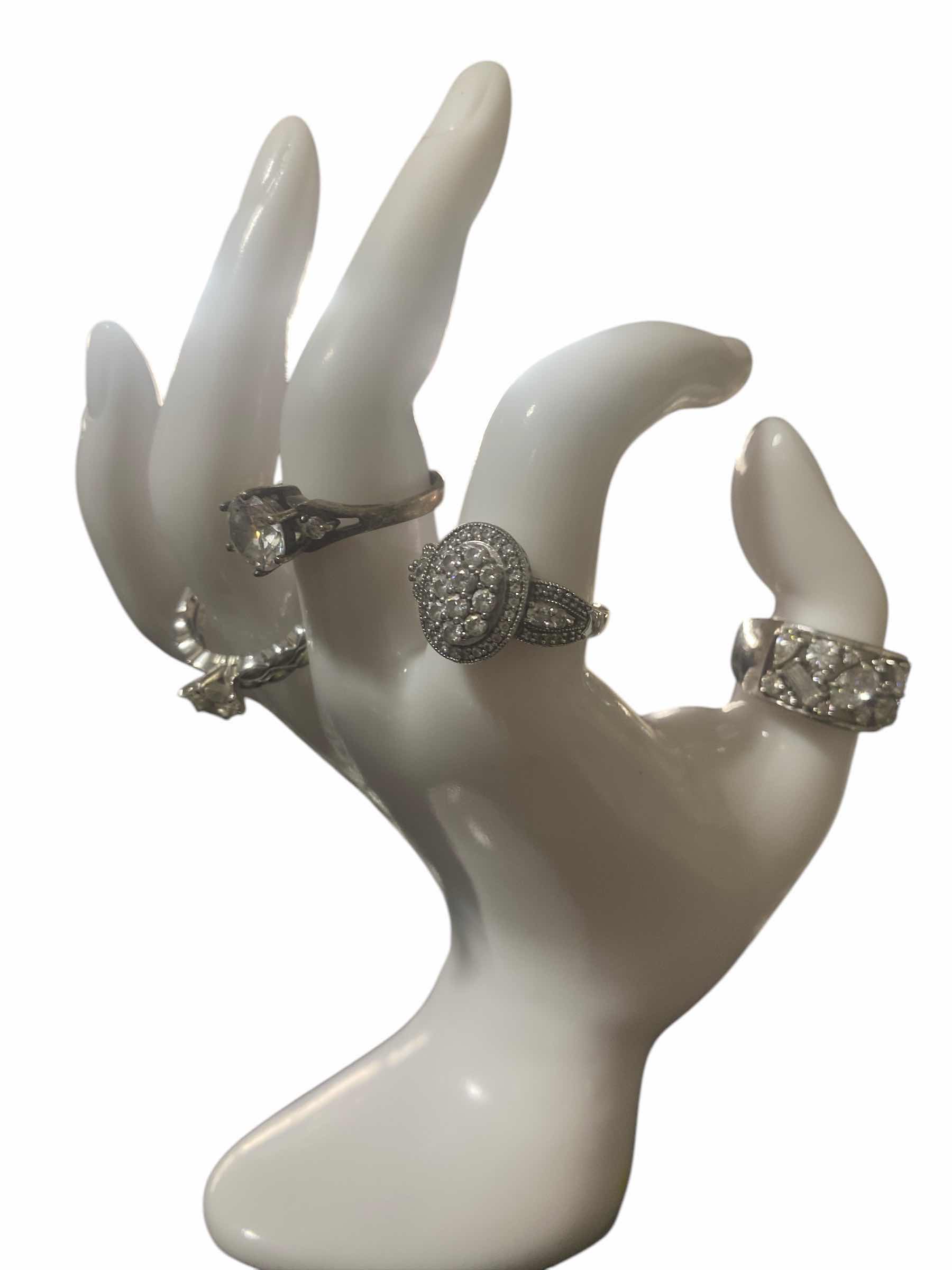 Photo 1 of 4 - 925 STERLING SILVER RINGS WITH FAUX STONES SIZE 9