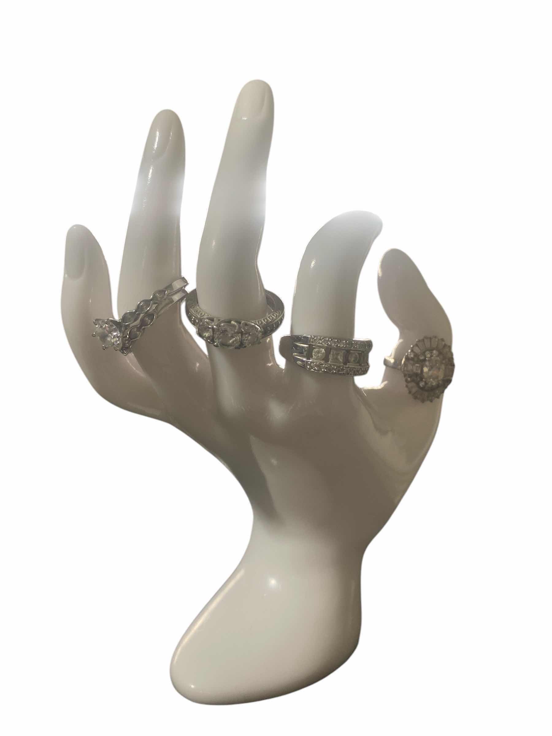 Photo 1 of 4 - 925 STERLING SILVER RINGS WITH FAUX STONES SIZE 9