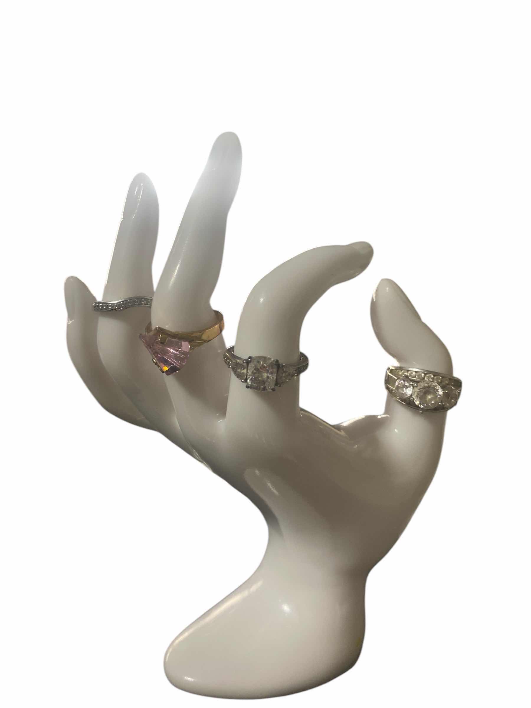 Photo 1 of 4 - 925 STERLING SILVER RINGS WITH FAUX STONES SIZE 8