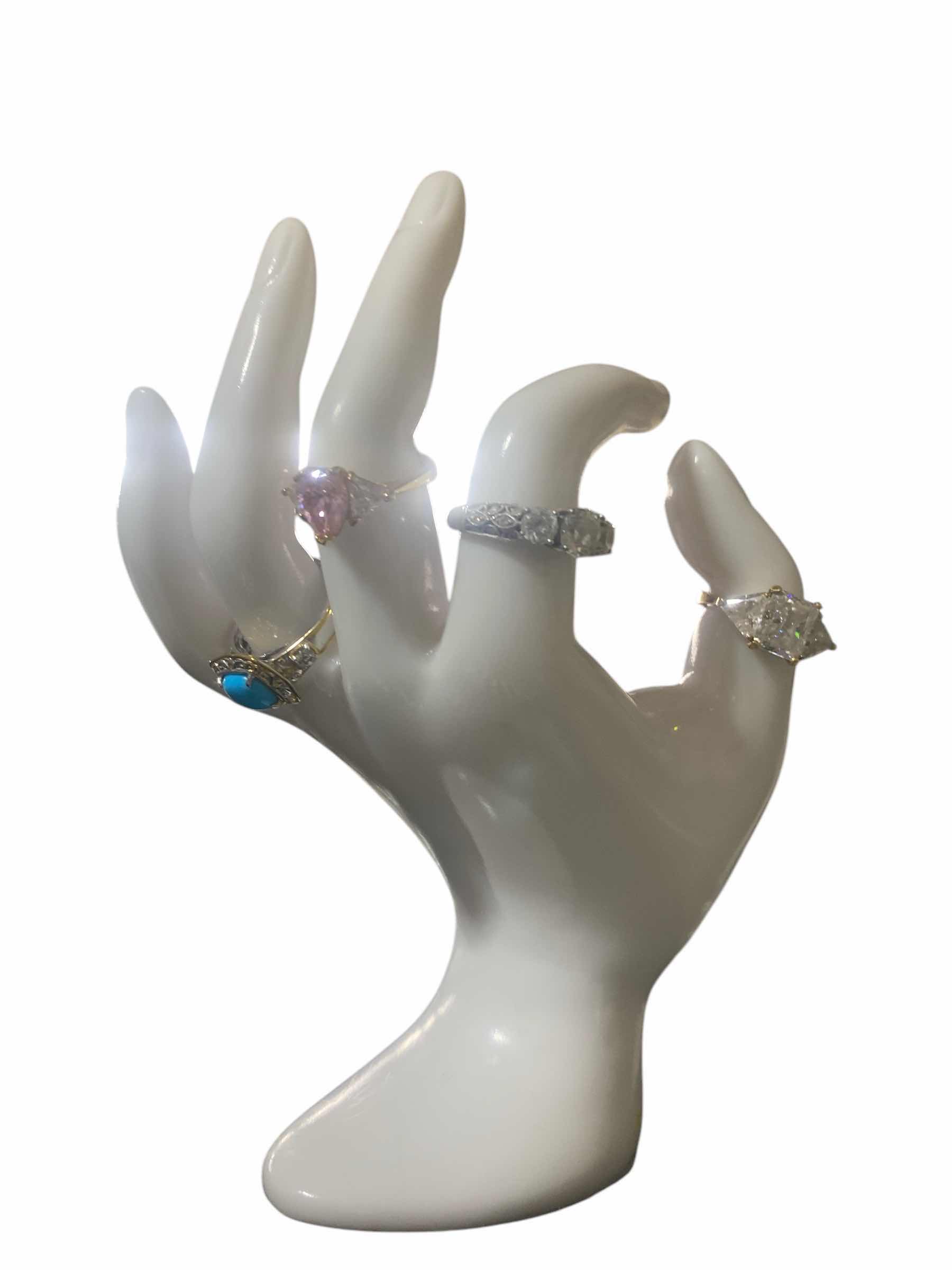 Photo 1 of 4 - 925 STERLING SILVER RINGS WITH FAUX STONES SIZE 8