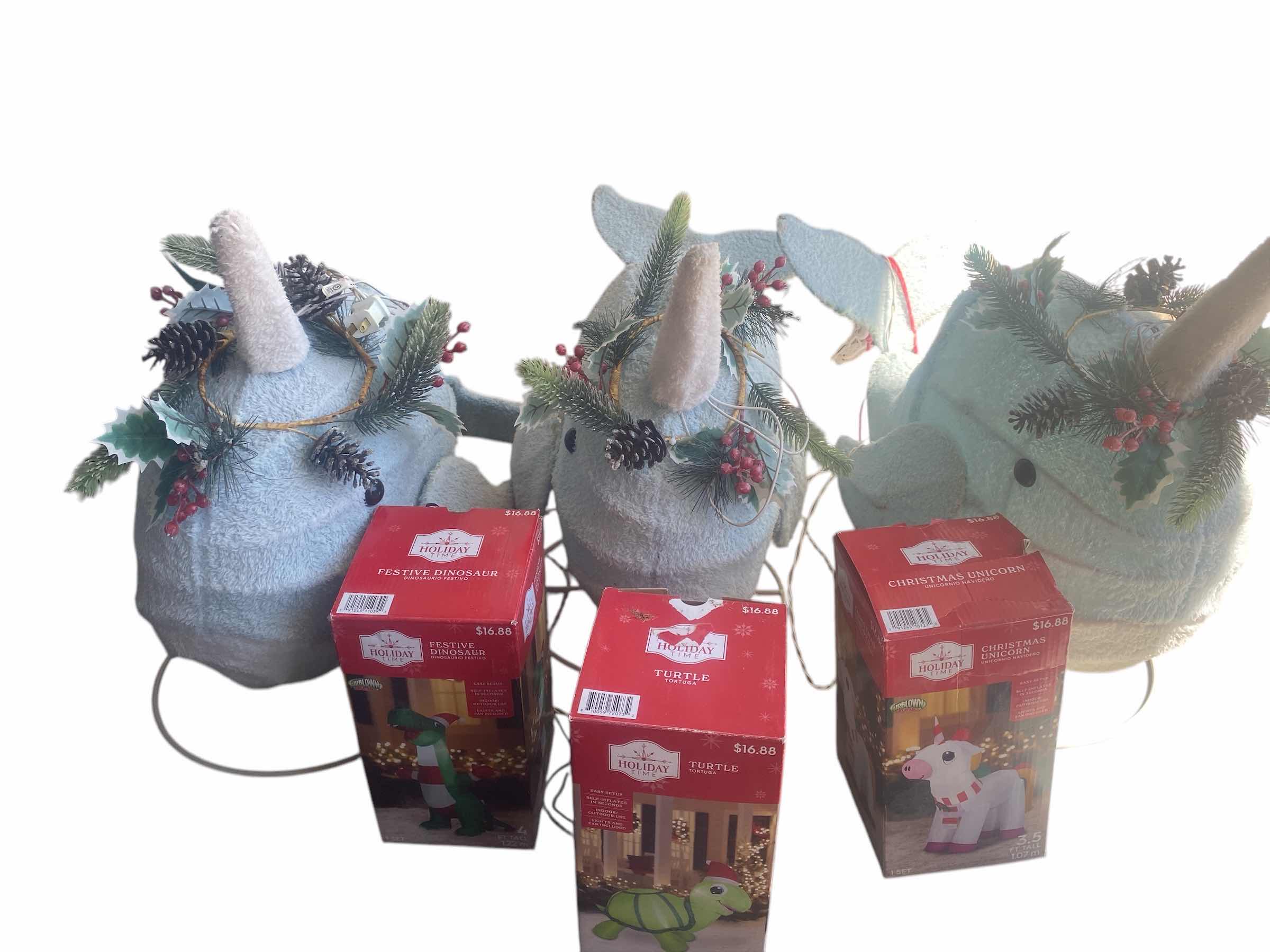 Photo 1 of 3 OUTDOOR WHALE & 3 BLOW UP HOLIDAY DECOR