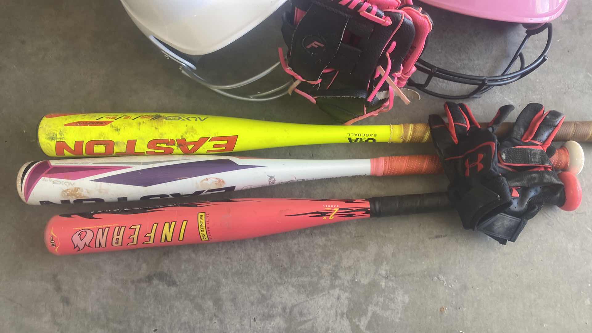 Photo 3 of 3 KIDS BASEBALL BATS, 1 HELMETS 1 GLOVE & PAIR OF GLOVES