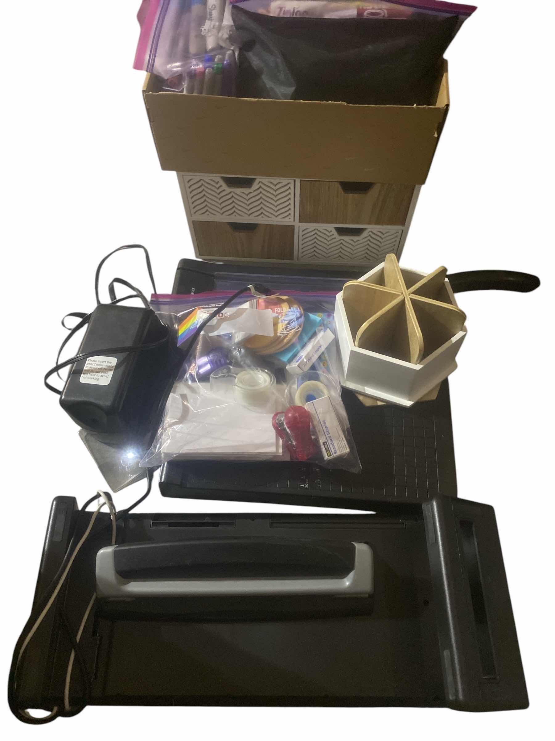 Photo 1 of OFFICE SUPPLIES - PAPER CUTTER, PENCIL SHARPENER STORAGE & MORE