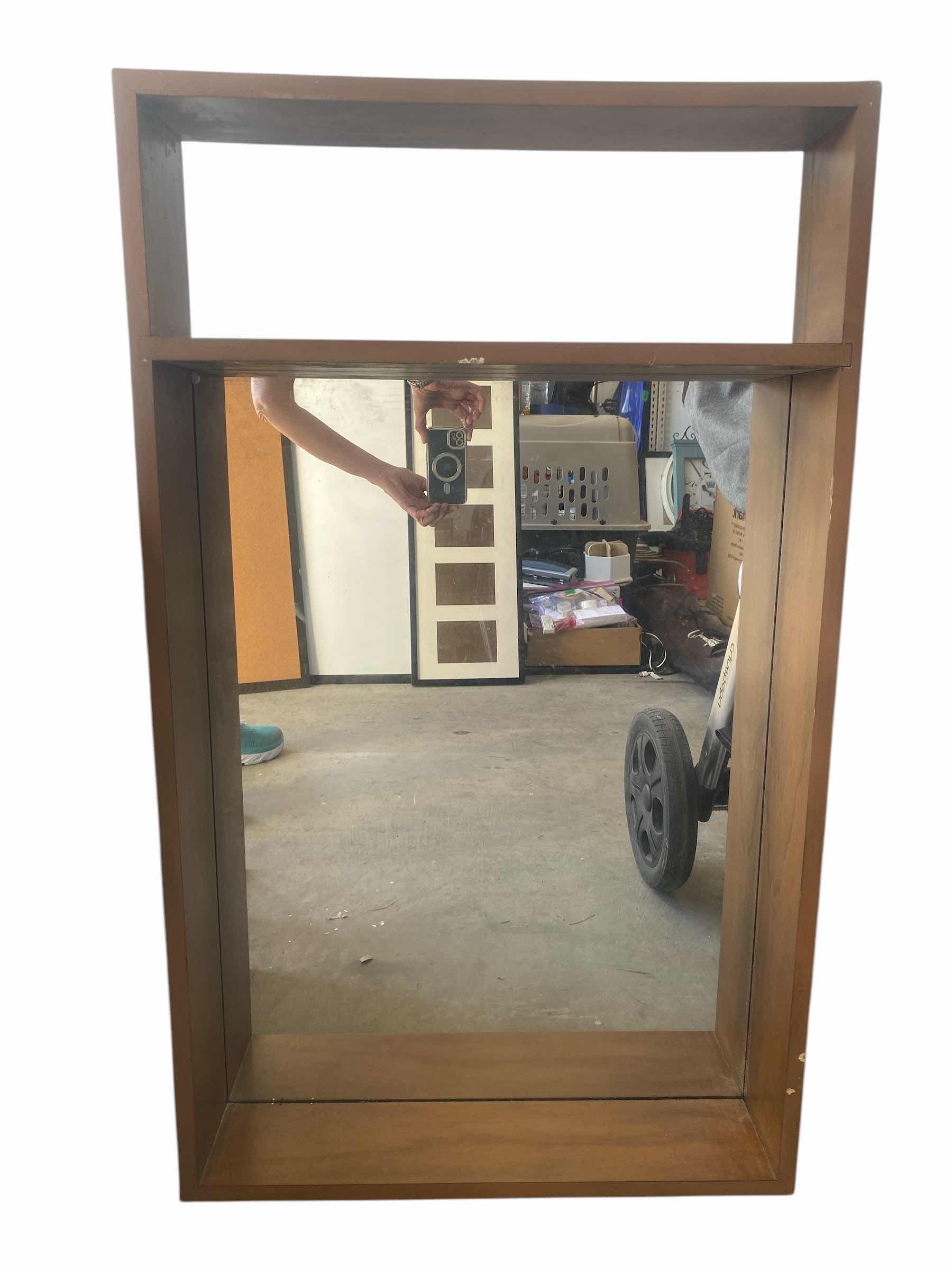 Photo 1 of WOOD FRAMED MIRROR WITH DISPLAY SHELF 24” x 5” H40”