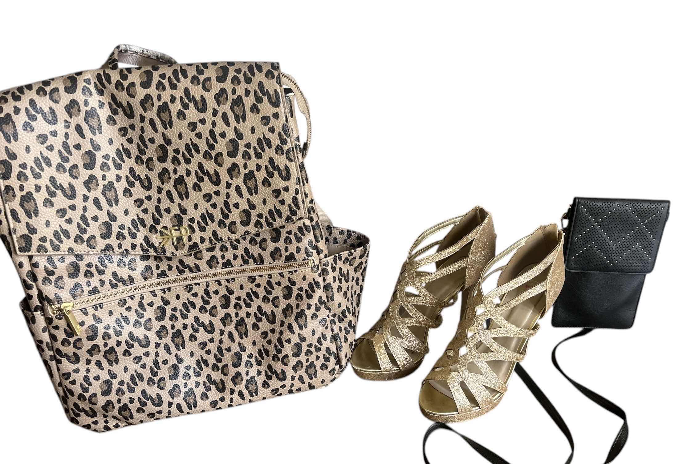 Photo 1 of WOMENS BACKPACK, HIGH HEELS SHOES, AND CROSS BODY