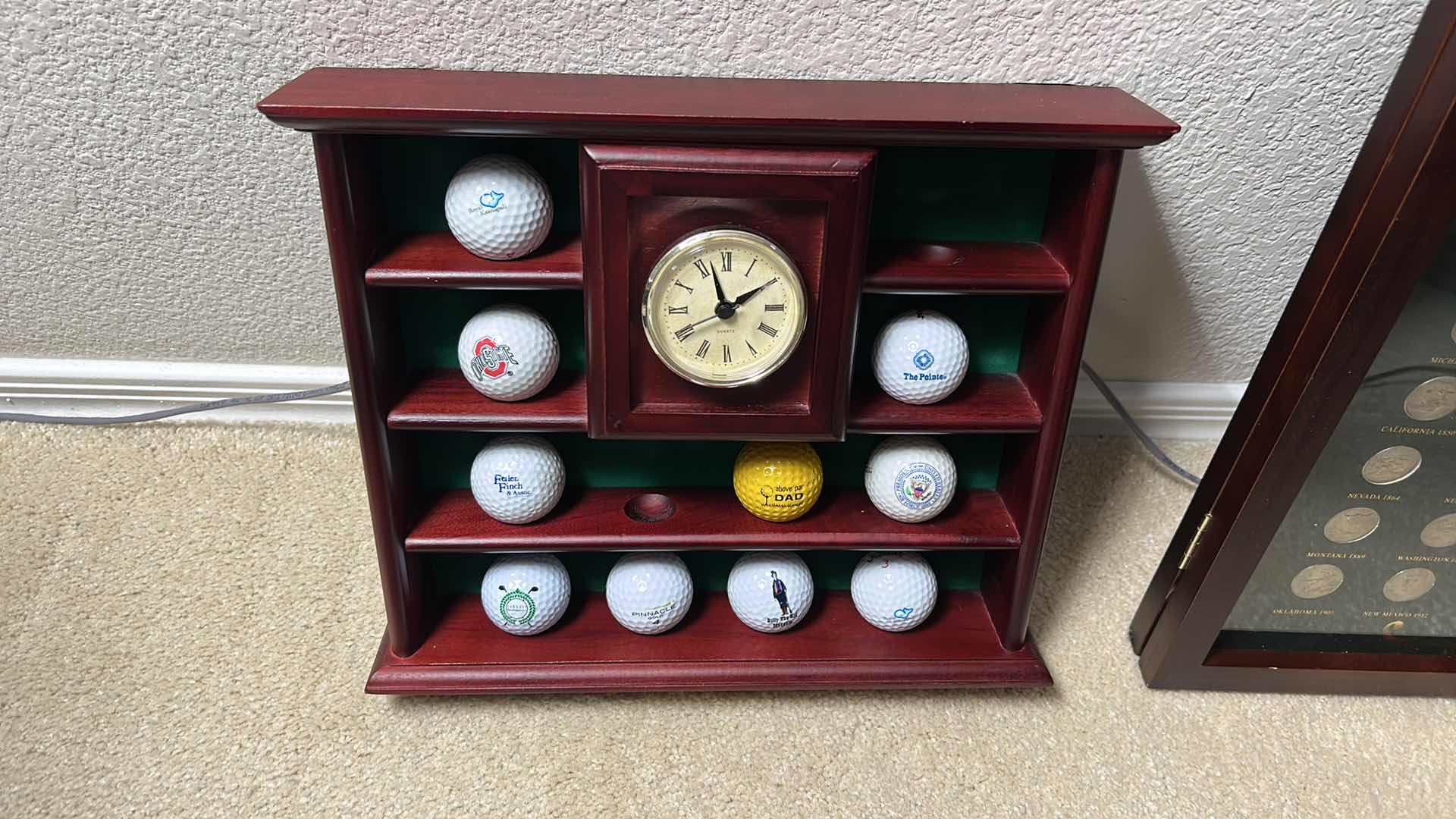 Photo 1 of GOLF BALL HOLDER WITH CLOCK AND 10 GOLF BALLS