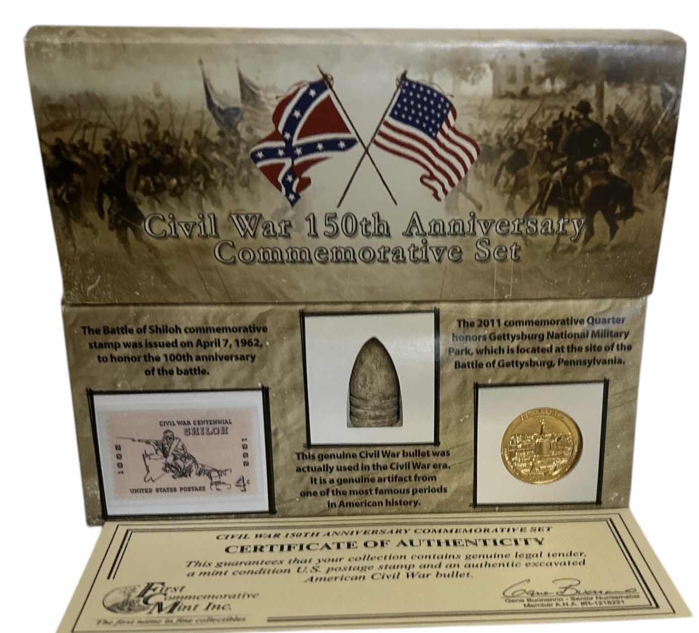 Photo 1 of CIVIL WAR 150TH ANNIVERSARY COMMEMORATIVE SET COA