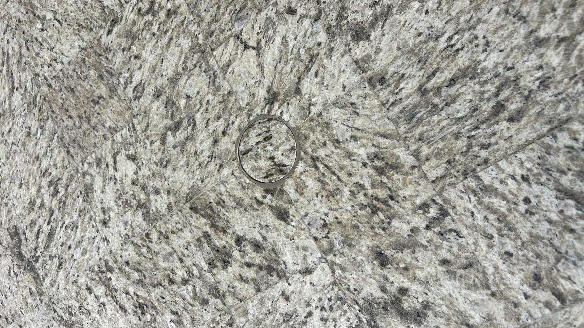 Photo 1 of ROUND HEAVY STONE TOP OUTDOOR TABLE 54“ x H28 1/2“