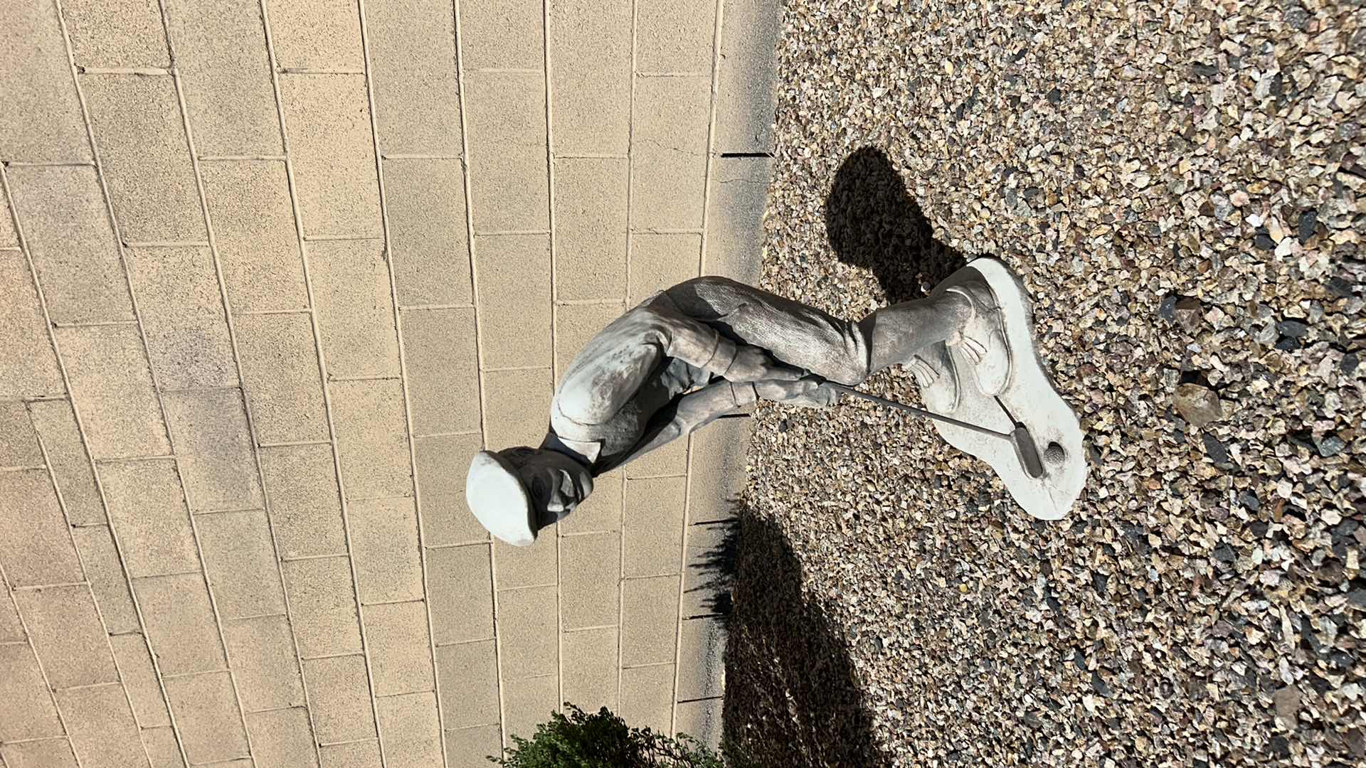 Photo 1 of HEAVY CONCRETE/PLASTER GOLFER YARD SCULPTURE H33”