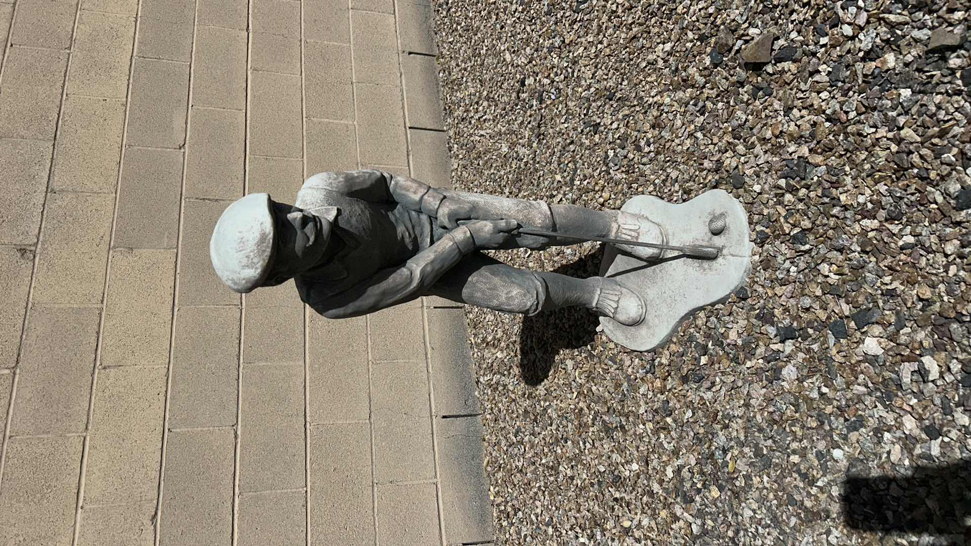 Photo 1 of HEAVY CONCRETE/PLASTER GOLFER YARD SCULPTURE H33”