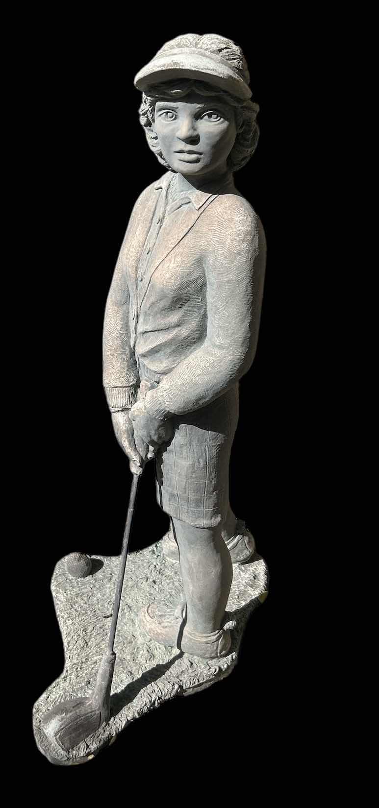 Photo 1 of HEAVY CONCRETE/PLASTER GOLFER YARD SCULPTURE H36”