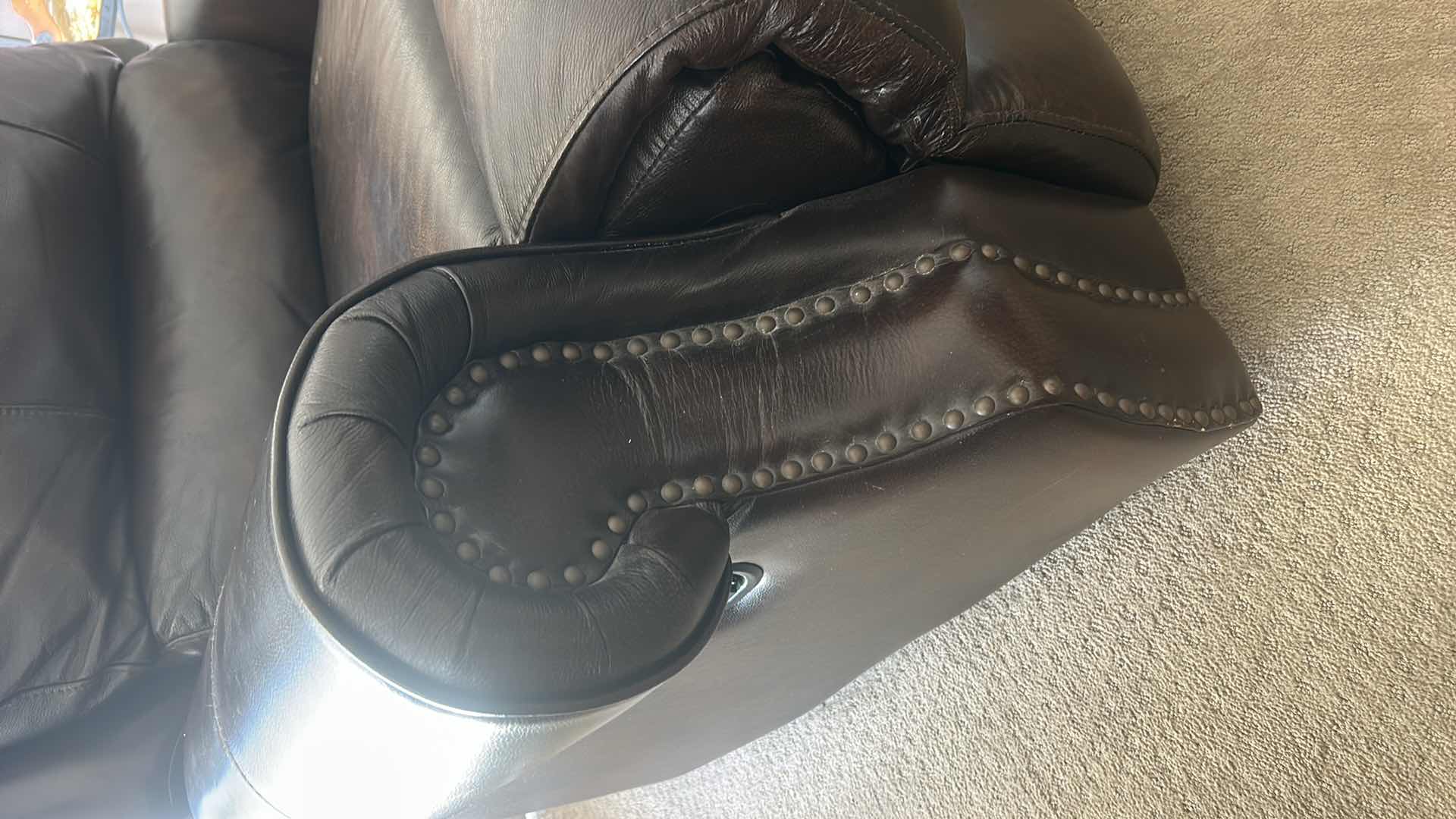 Photo 1 of BROWN LEATHER ROCKING CHAIR