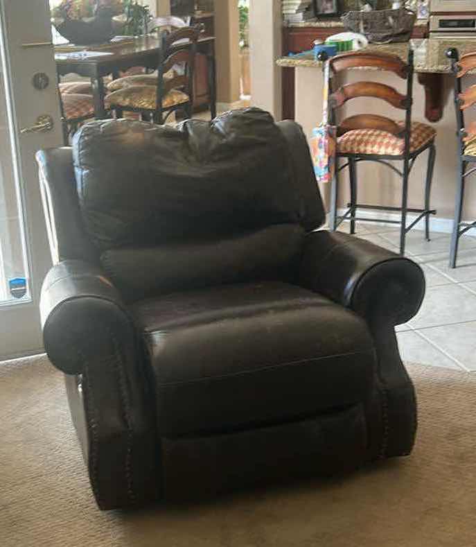 Photo 1 of BROWN LEATHER ROCKING CHAIR