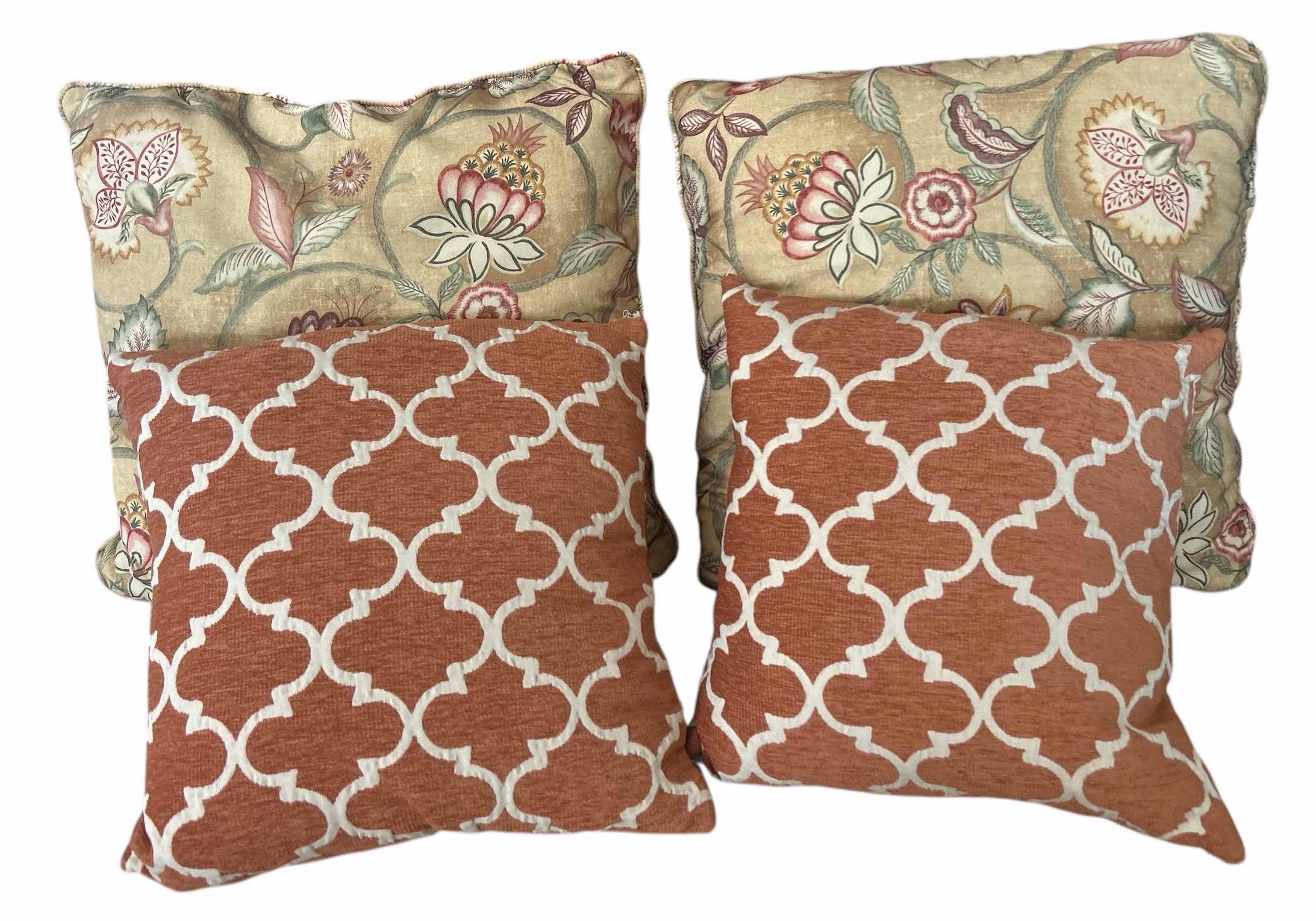Photo 1 of 4-ACCENT PILLOWS (LARGEST 22” x 22”)