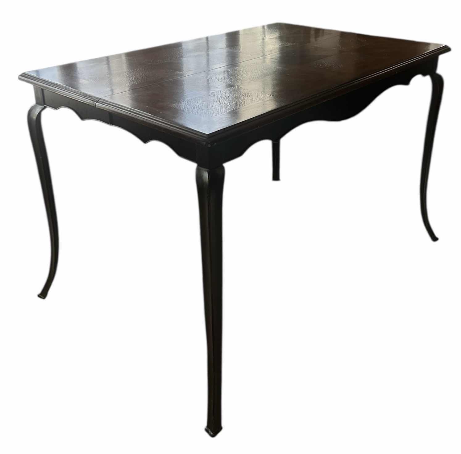Photo 1 of DARK SOLID WOOD CONTEMPORARY TABLE W ADDITIONAL LEAF (18” LEAF) 54” x 36” x H35 1/2”