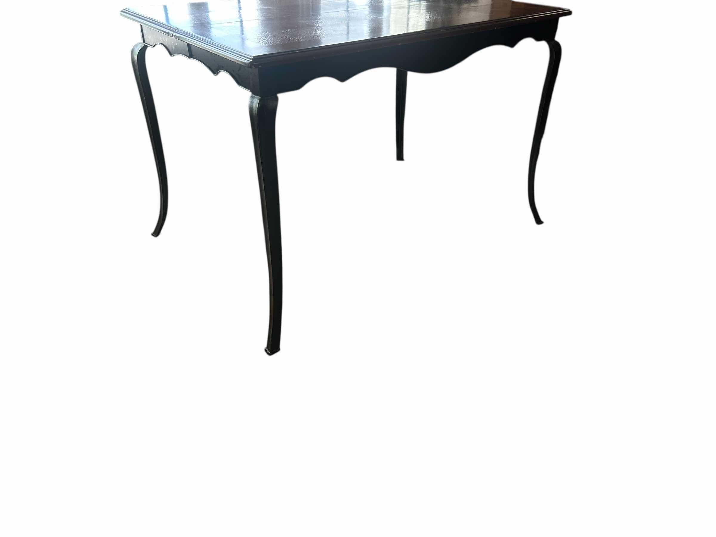Photo 1 of DARK SOLID WOOD CONTEMPORARY TABLE W ADDITIONAL LEAF (18” LEAF) 54” x 36” x H35 1/2”