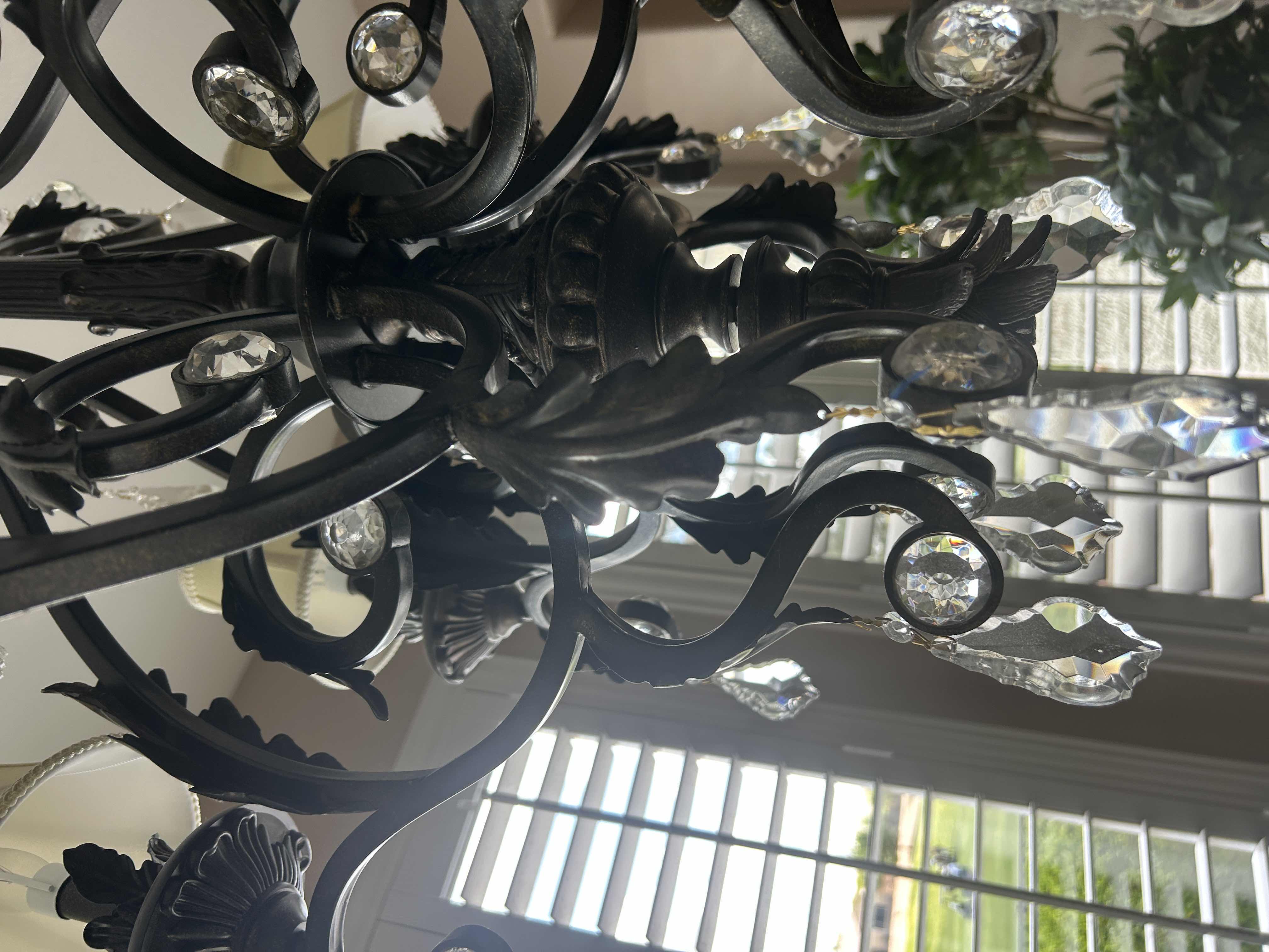 Photo 1 of 6 ARM IRON CHANDELIER LIGHT FIXTURE W SHADES  33” x H3’