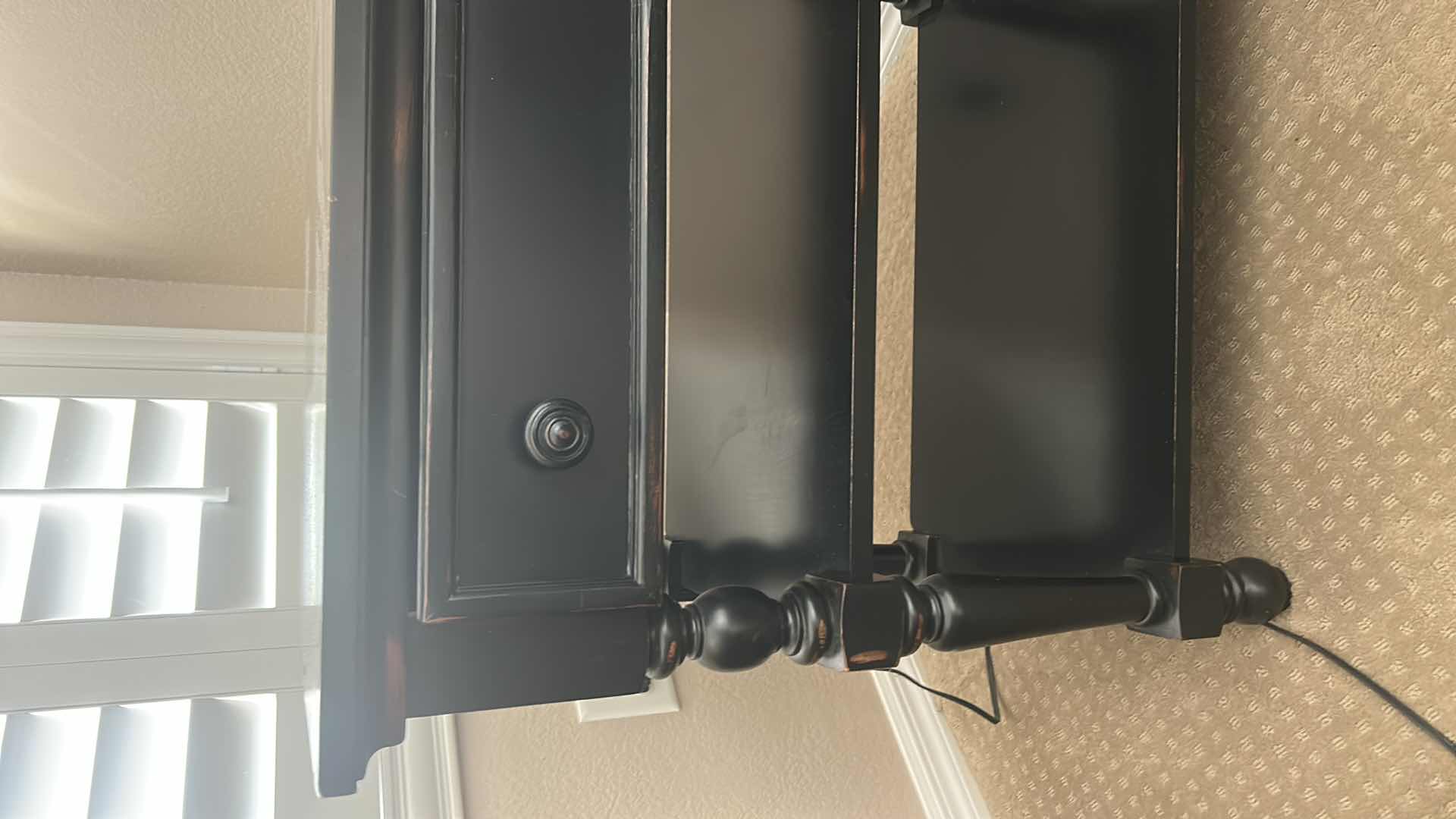 Photo 1 of BLACK WOOD NIGHTSTAND END TABLE 29” x 18” x H29 1/2”