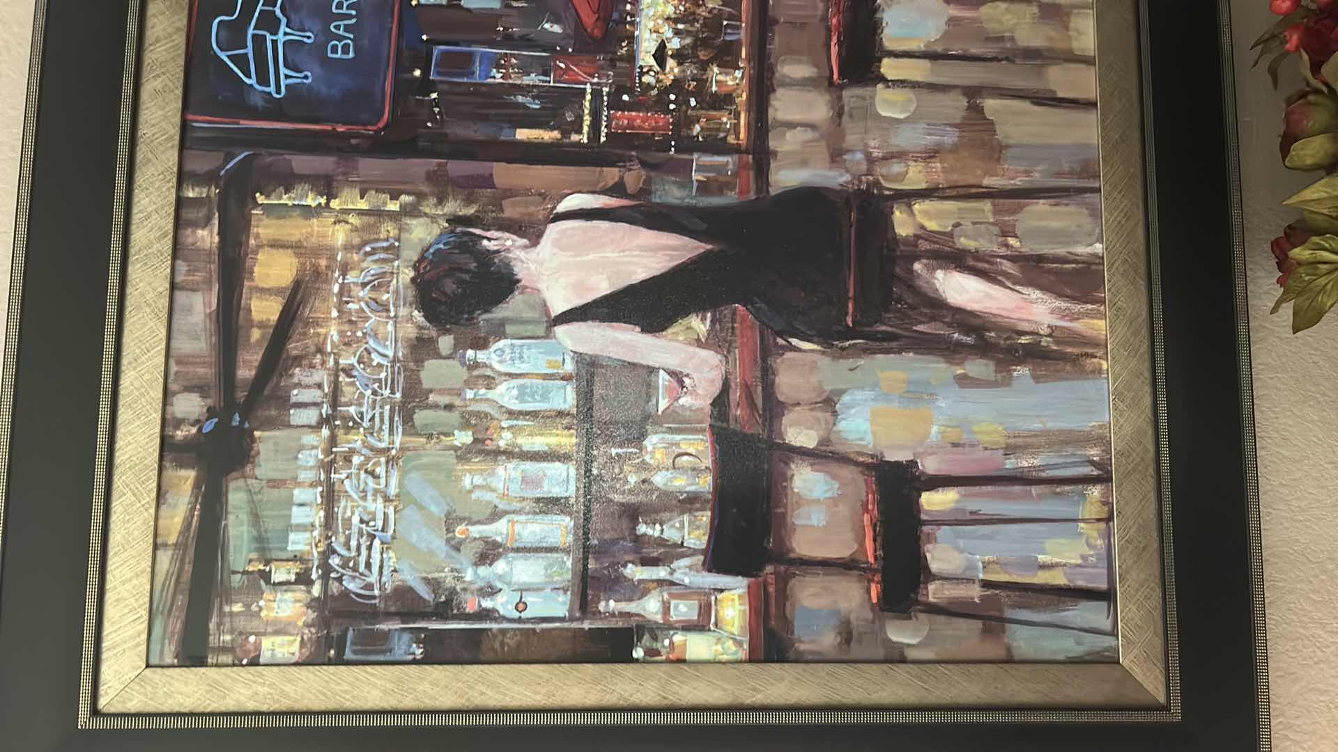 Photo 1 of FRAMED “PIANO BAR” BY RUANE MANNING ARTWORK 38 1/2” x H38”