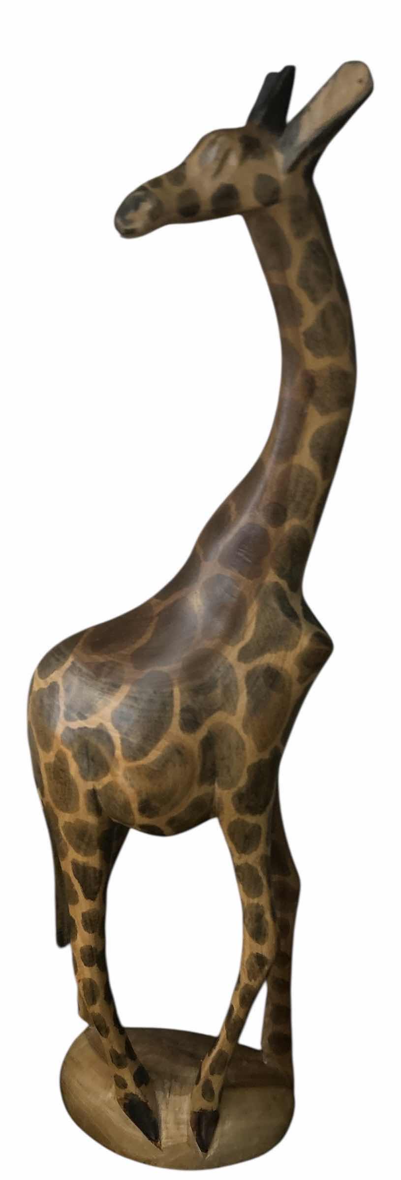 Photo 1 of WOOD GIRAFFE SCULPTURE H16”