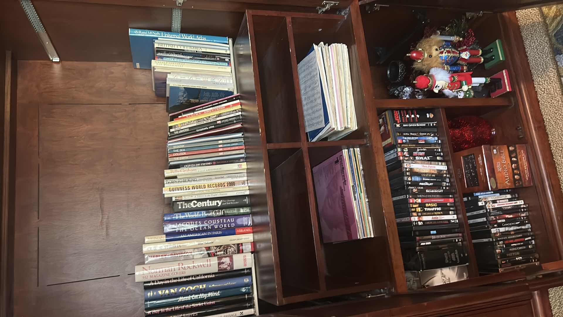 Photo 7 of 3 PCS- MAHOGANY WALL UNIT MEDIA CABINET  94” x 24” x 80”