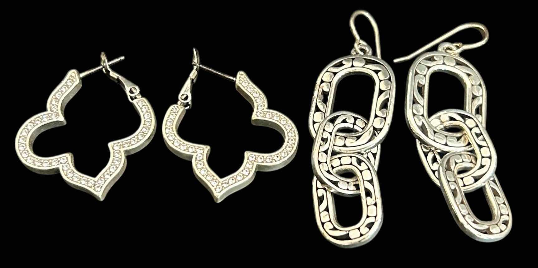 Photo 1 of 2 PRS-BRIGHTON SILVER-TONE PIERCED EARRINGS