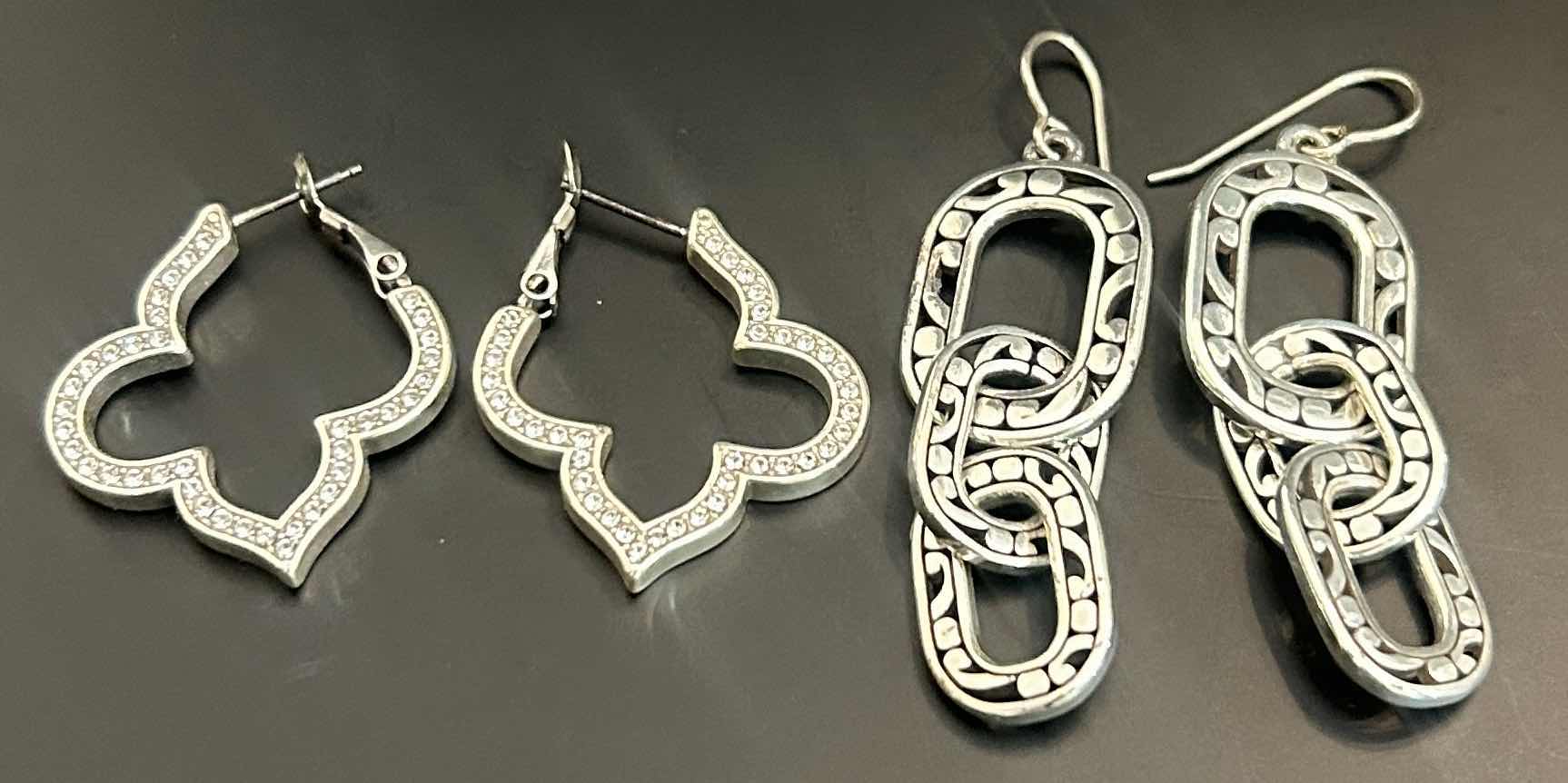 Photo 1 of 2 PRS-BRIGHTON SILVER-TONE PIERCED EARRINGS