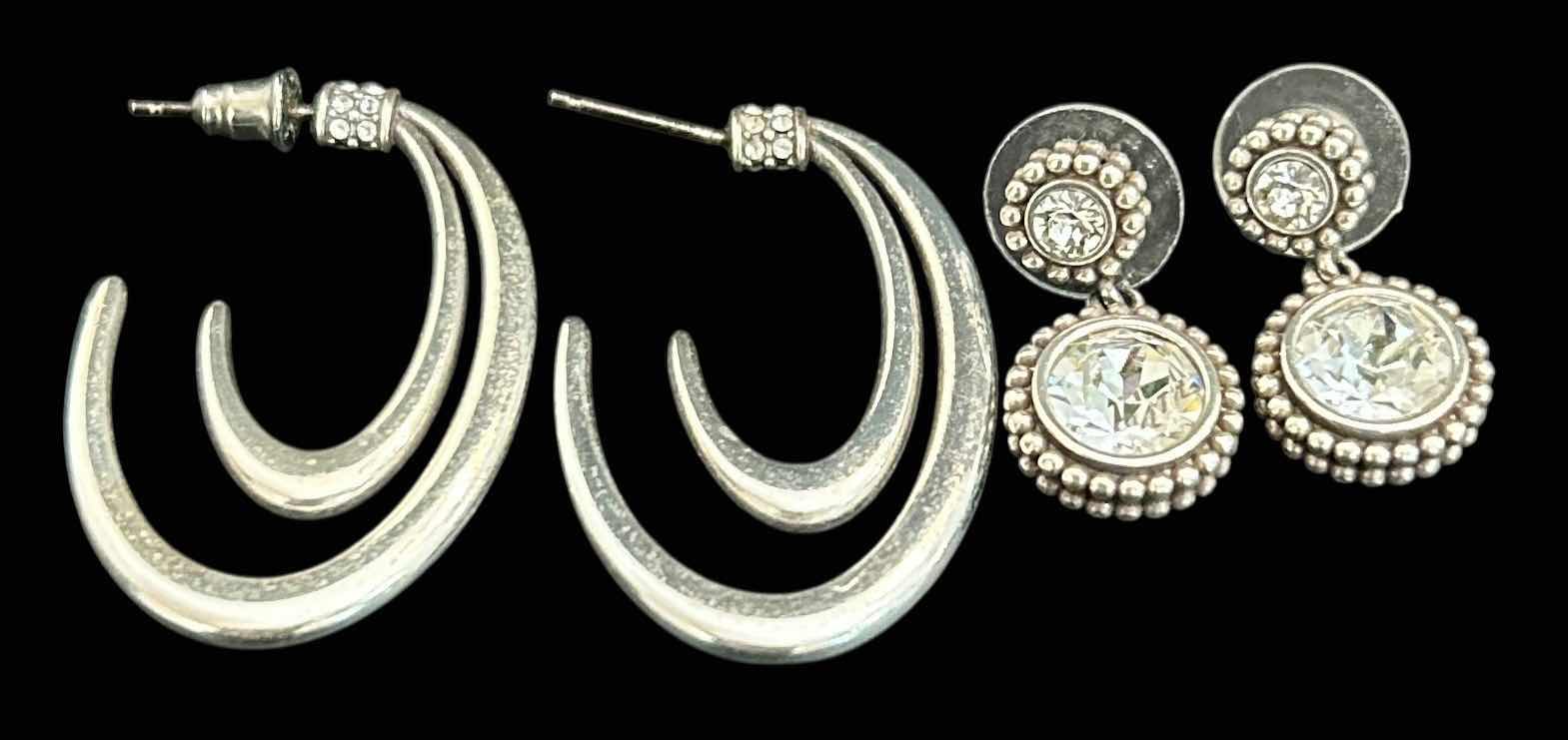 Photo 1 of 2 PRS-BRIGHTON SILVER-TONE PIERCED EARRINGS