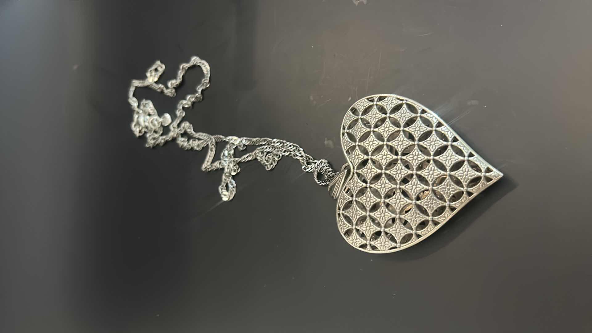 Photo 1 of BRIGHTON 32" SILVER-TONE NECKLACE W PUFFED HEART PENDANT